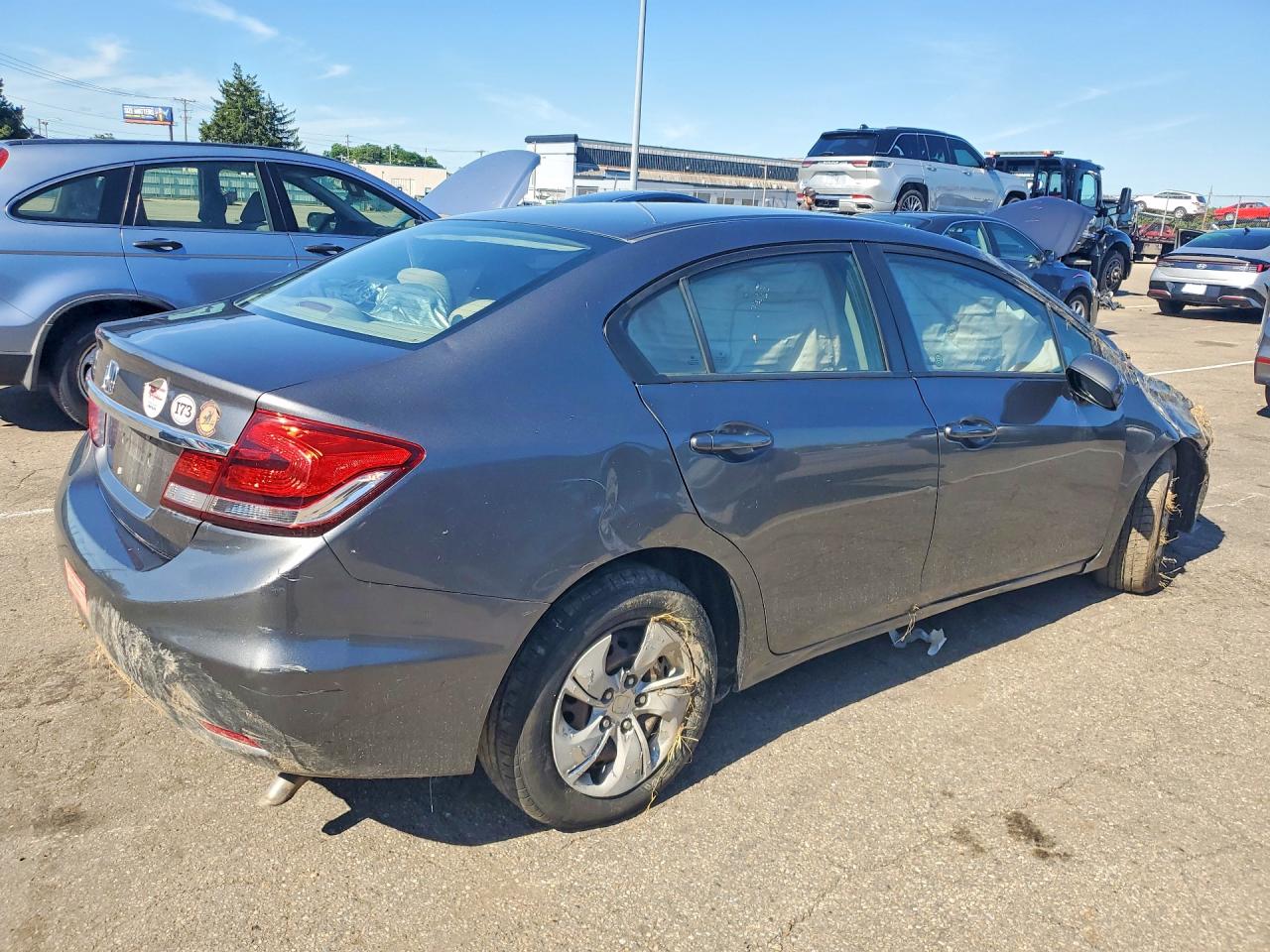 2013 Honda Civic Lx Gray vin: 19XFB2F56DE096359