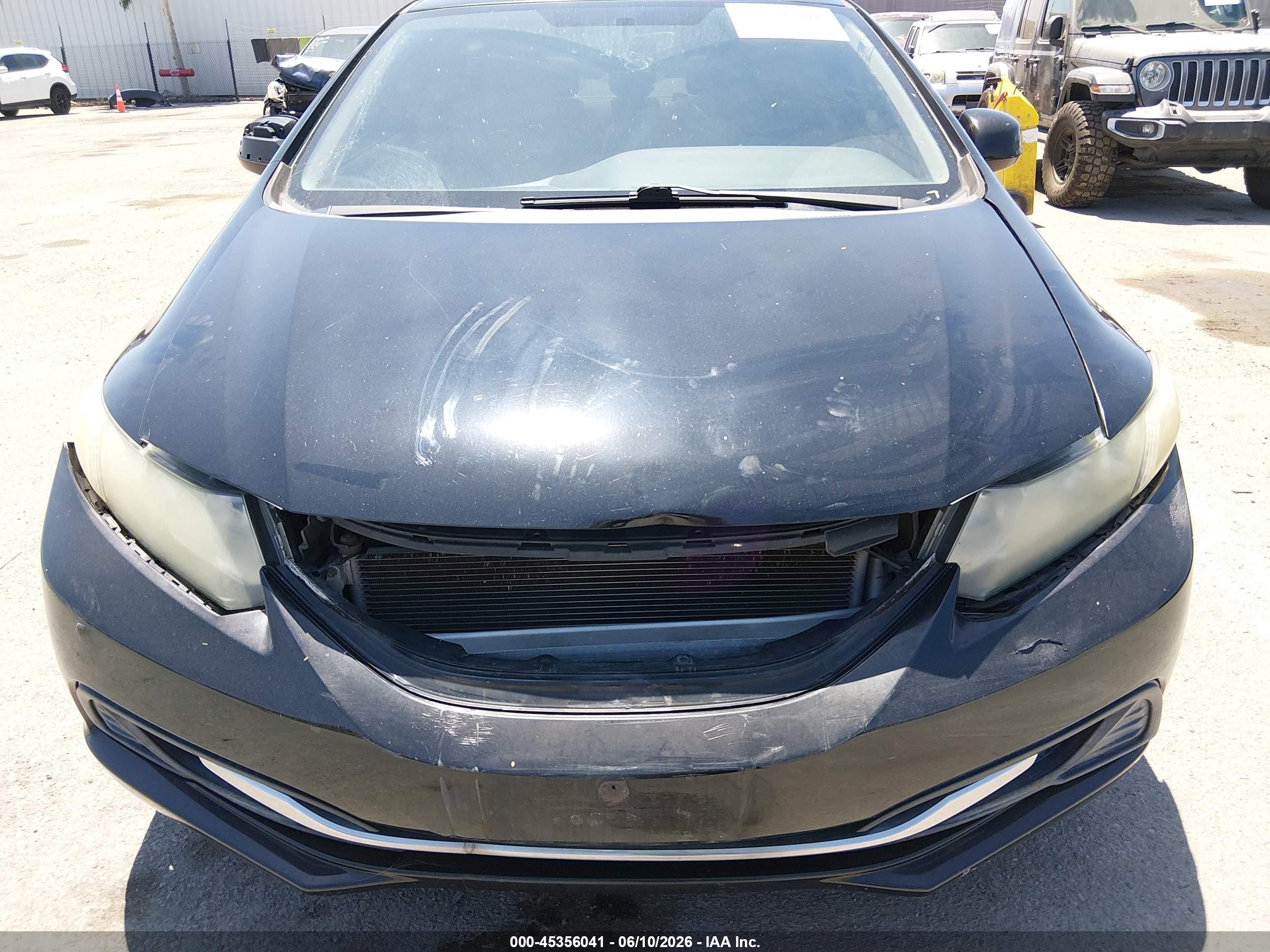 2013 Honda Civic Lx Black vin: 19XFB2F56DE205645