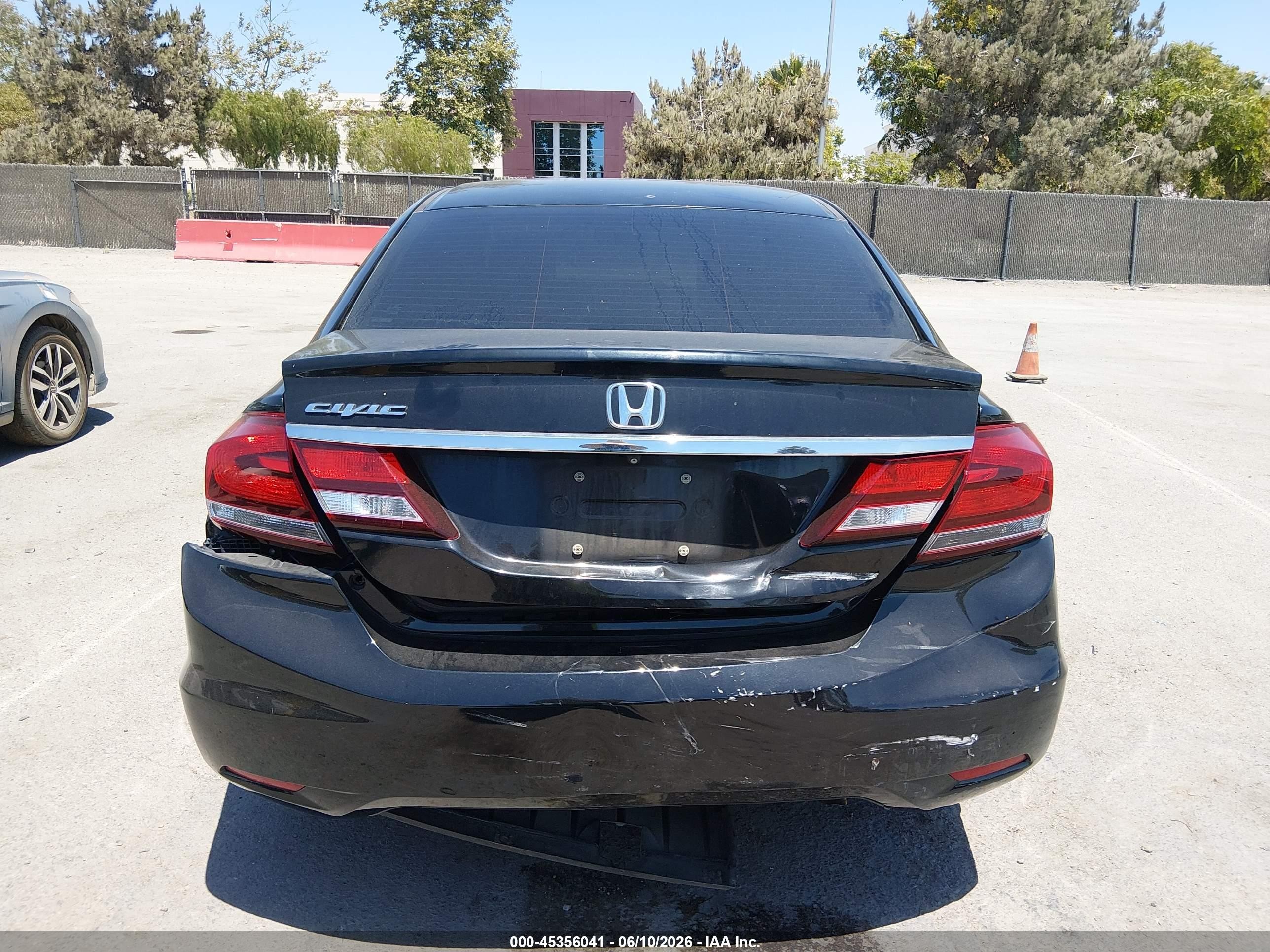 2013 Honda Civic Lx Black vin: 19XFB2F56DE205645