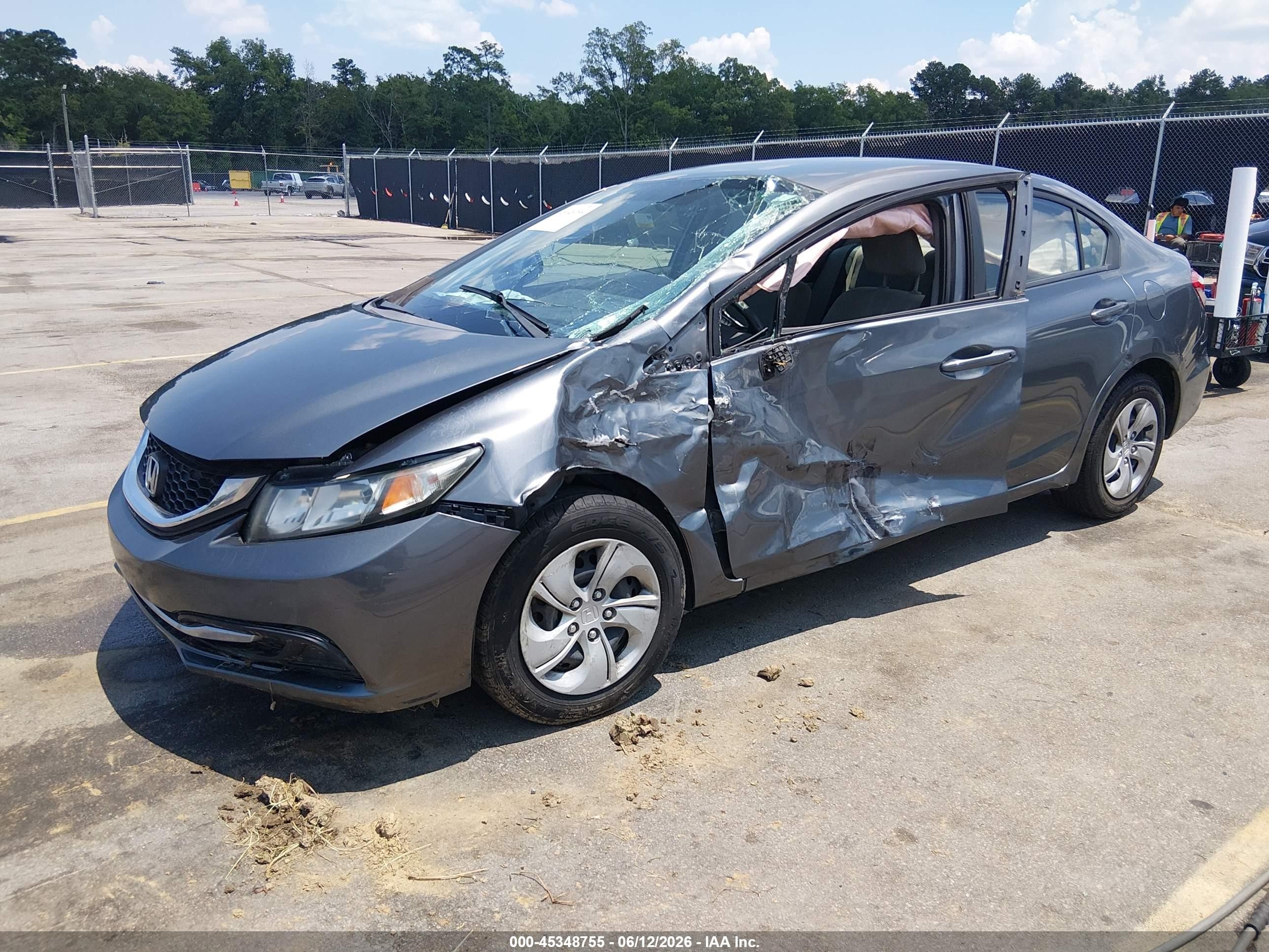 2013 Honda Civic Lx Gray vin: 19XFB2F56DE237107