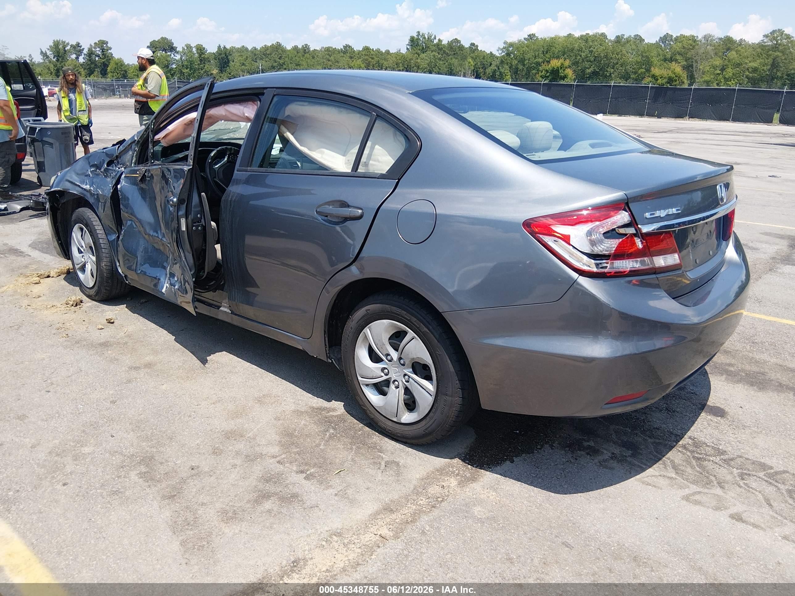 2013 Honda Civic Lx Gray vin: 19XFB2F56DE237107