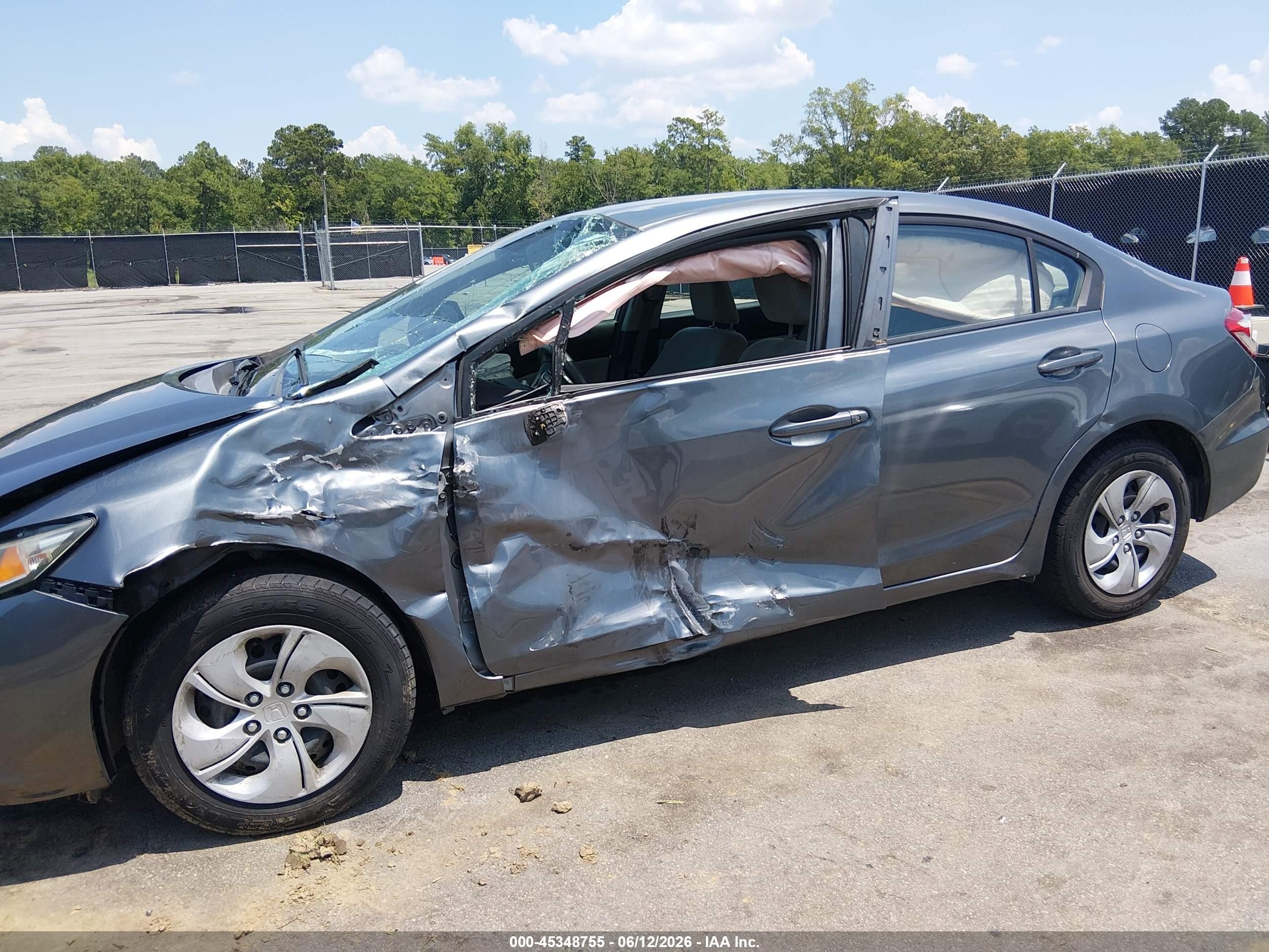 2013 Honda Civic Lx Gray vin: 19XFB2F56DE237107