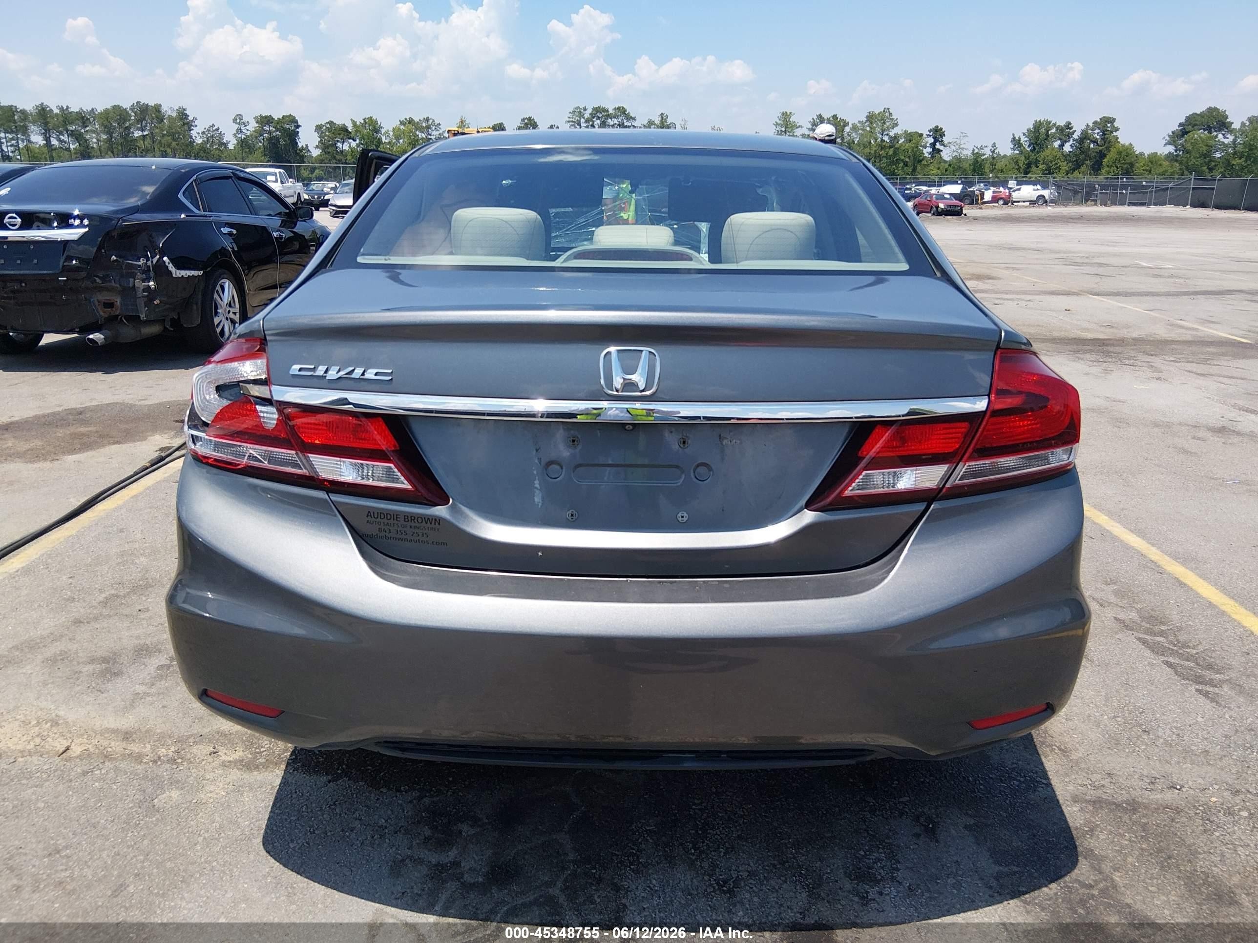 2013 Honda Civic Lx Gray vin: 19XFB2F56DE237107