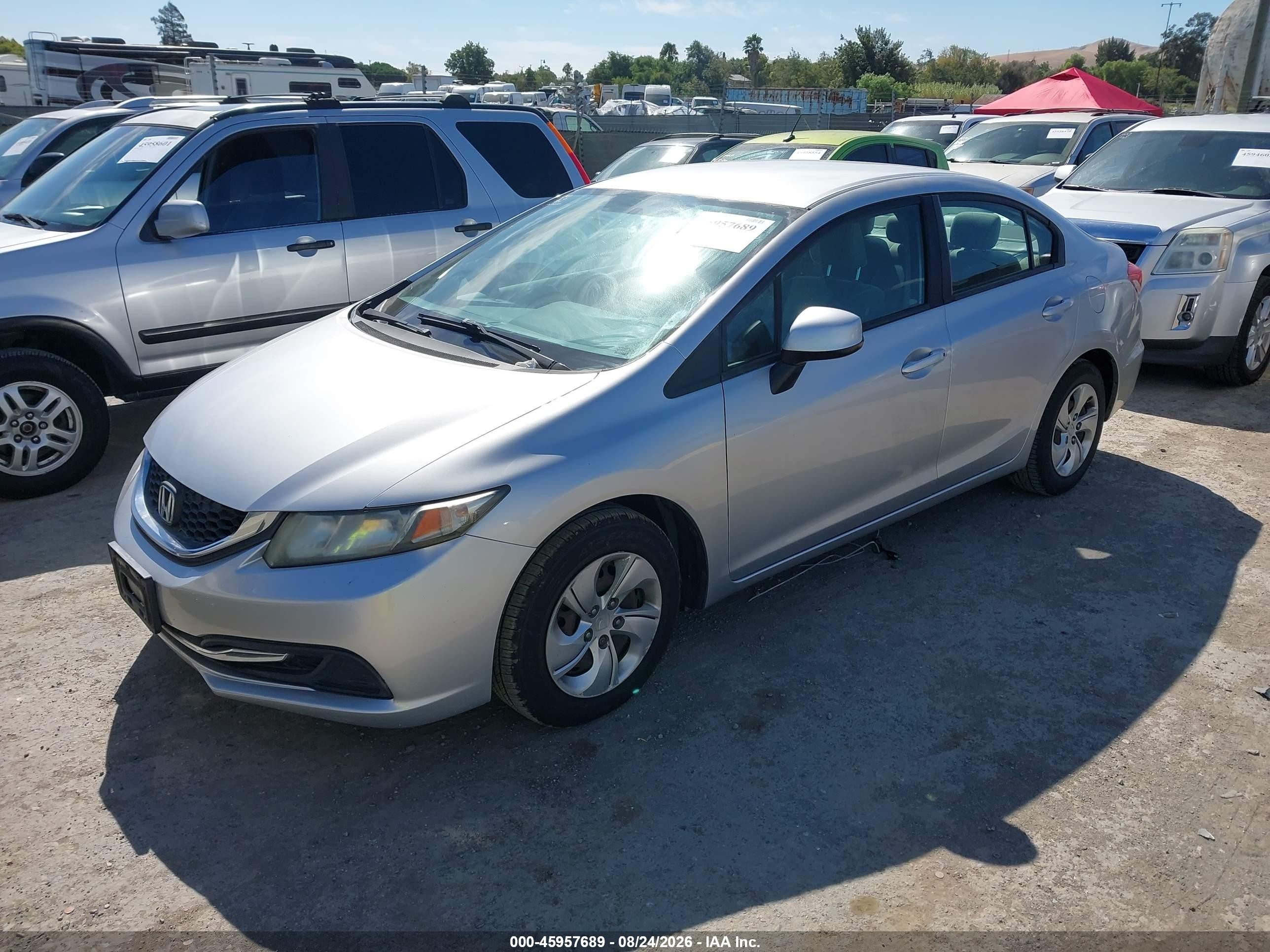 2013 Honda Civic Lx Серебряный vin: 19XFB2F56DE241108