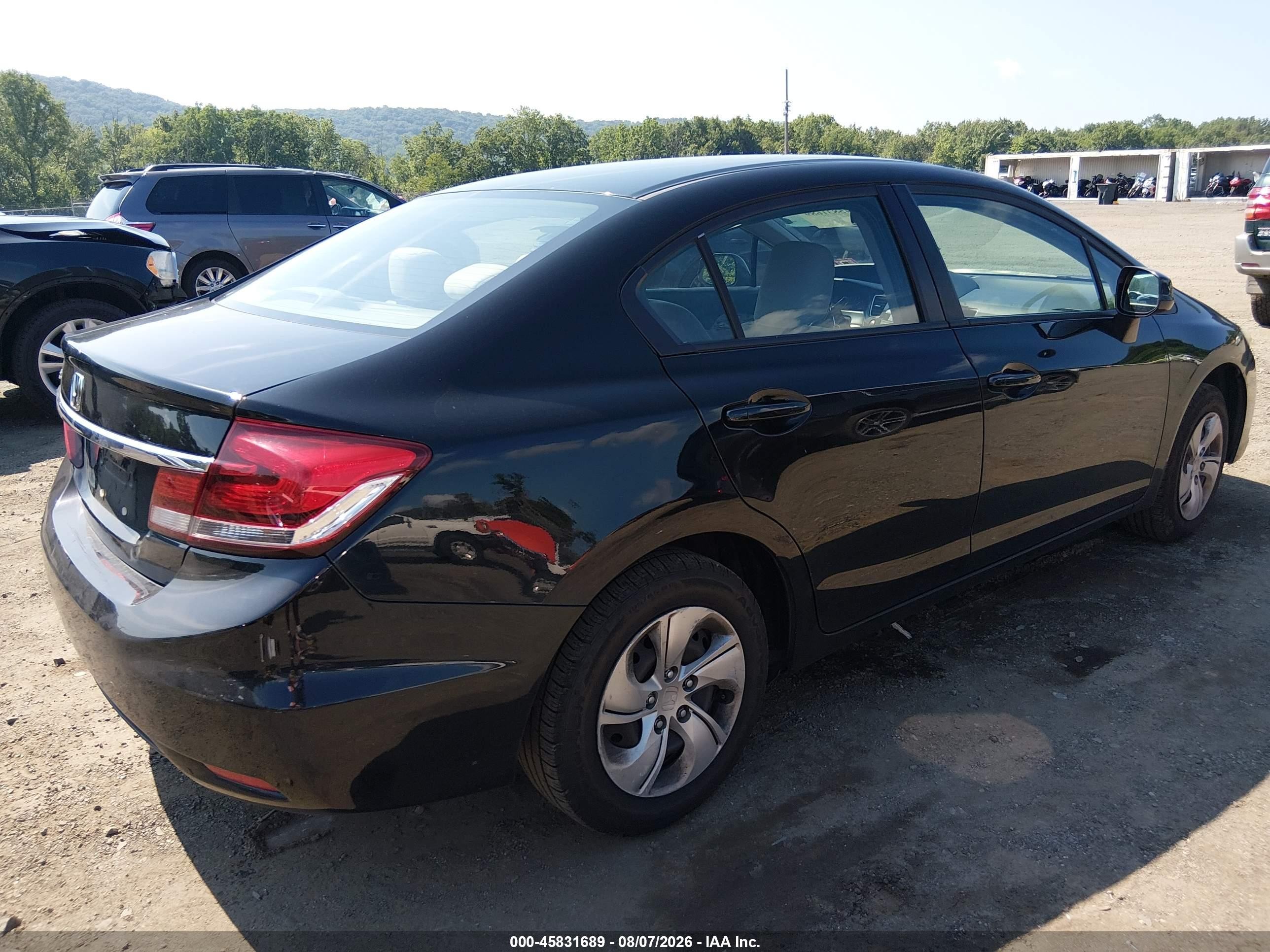 2013 Honda Civic Lx Black vin: 19XFB2F56DE253596