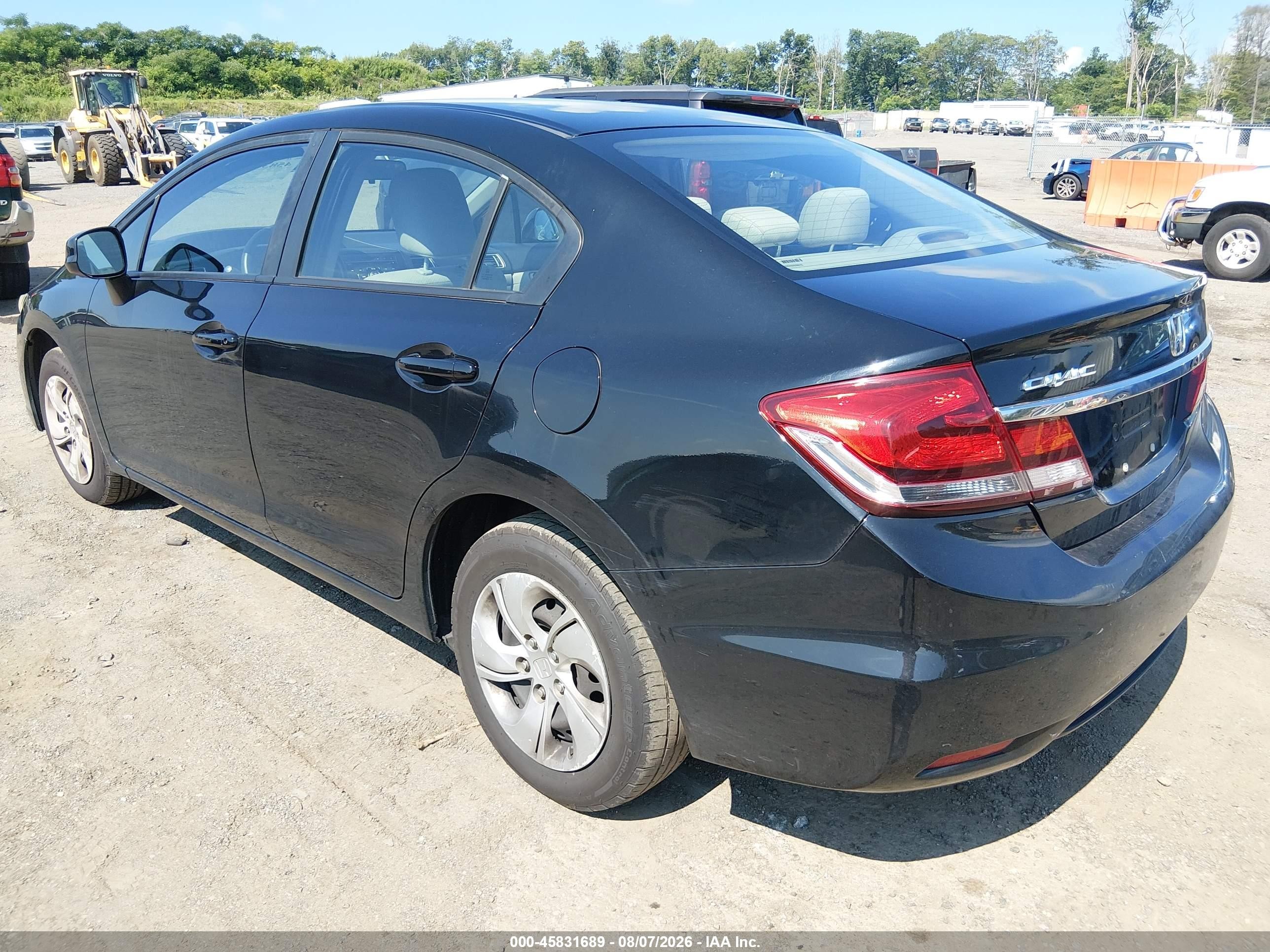 2013 Honda Civic Lx Black vin: 19XFB2F56DE253596