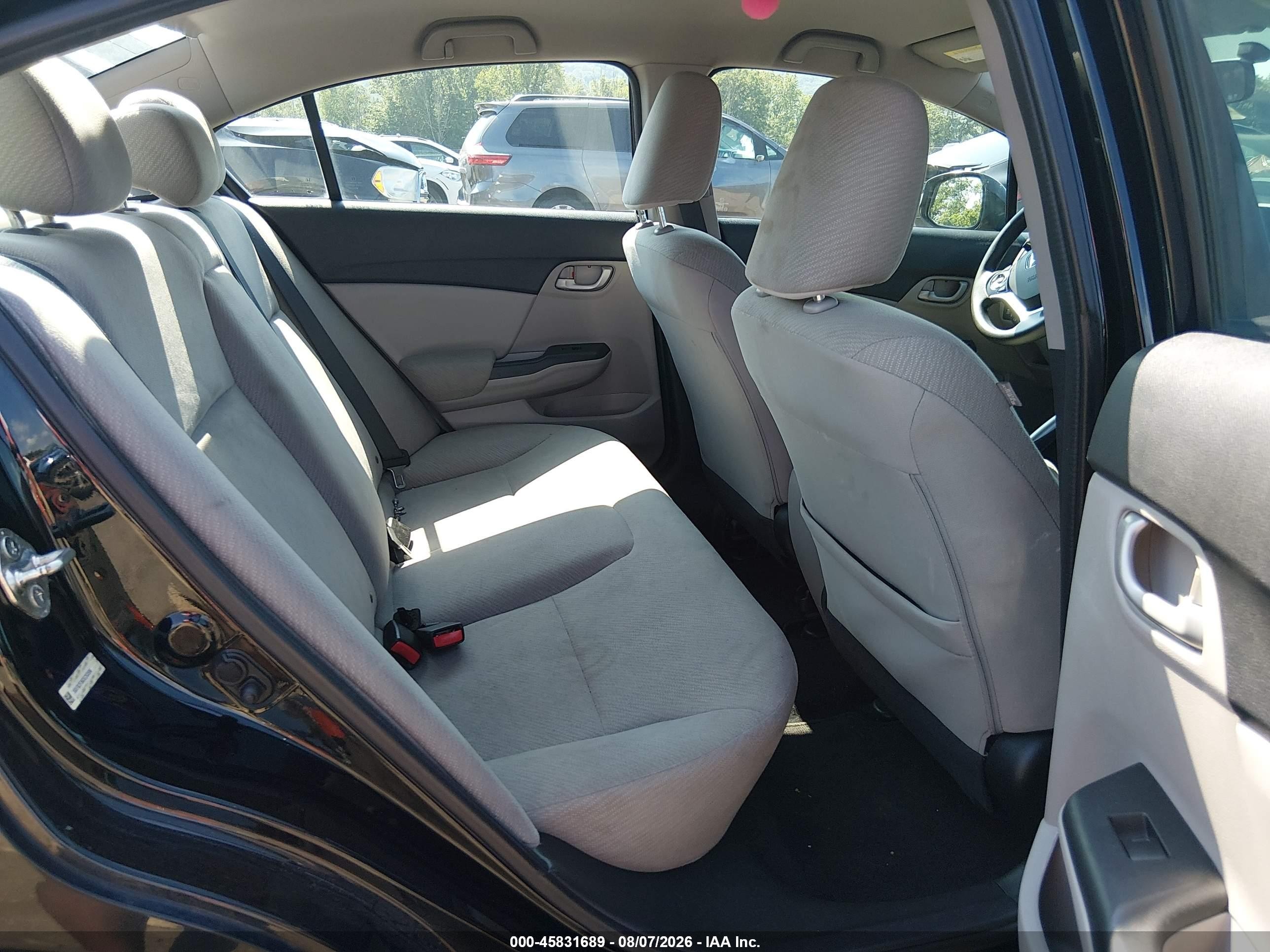 2013 Honda Civic Lx Black vin: 19XFB2F56DE253596