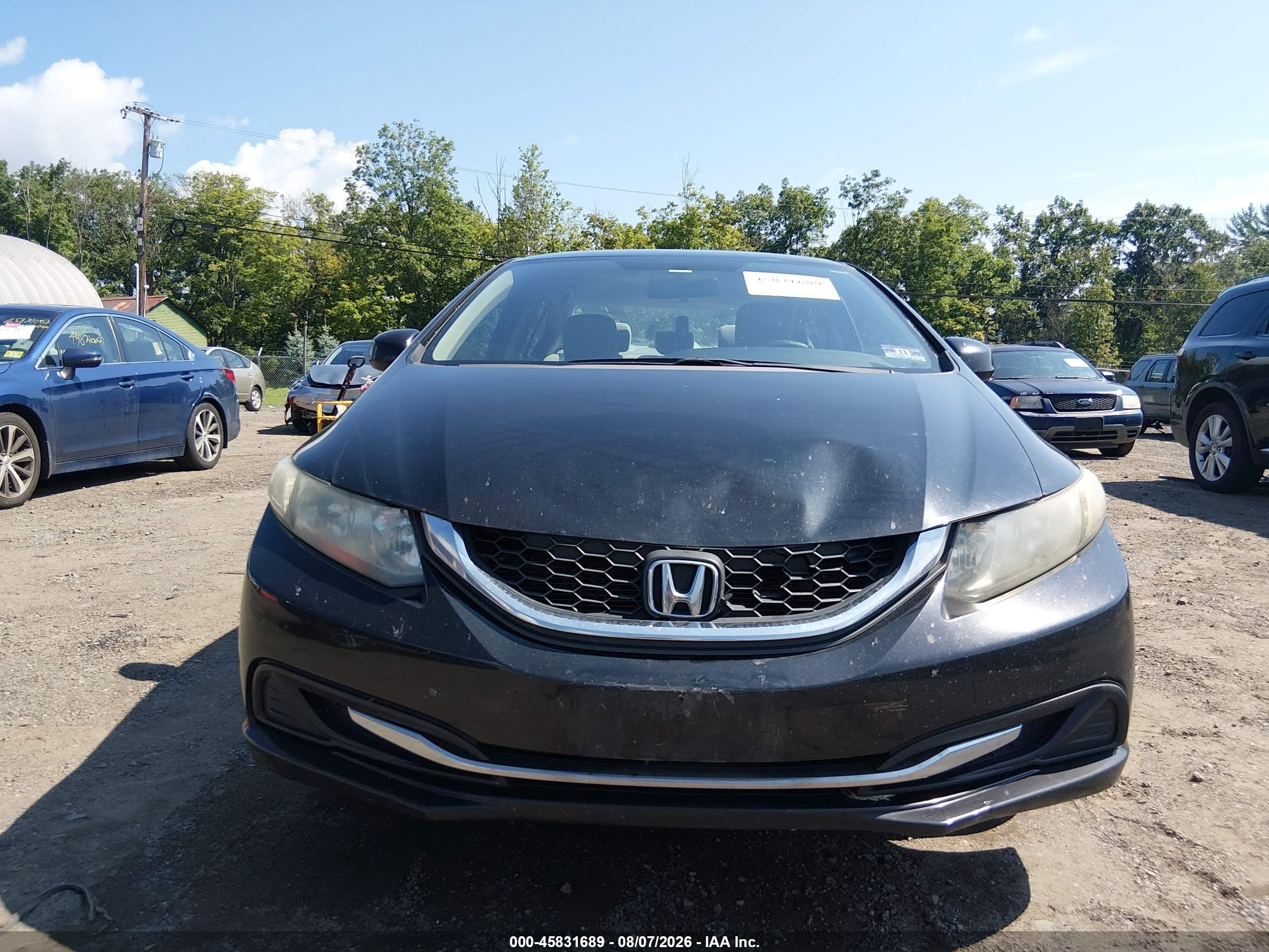 2013 Honda Civic Lx Black vin: 19XFB2F56DE253596