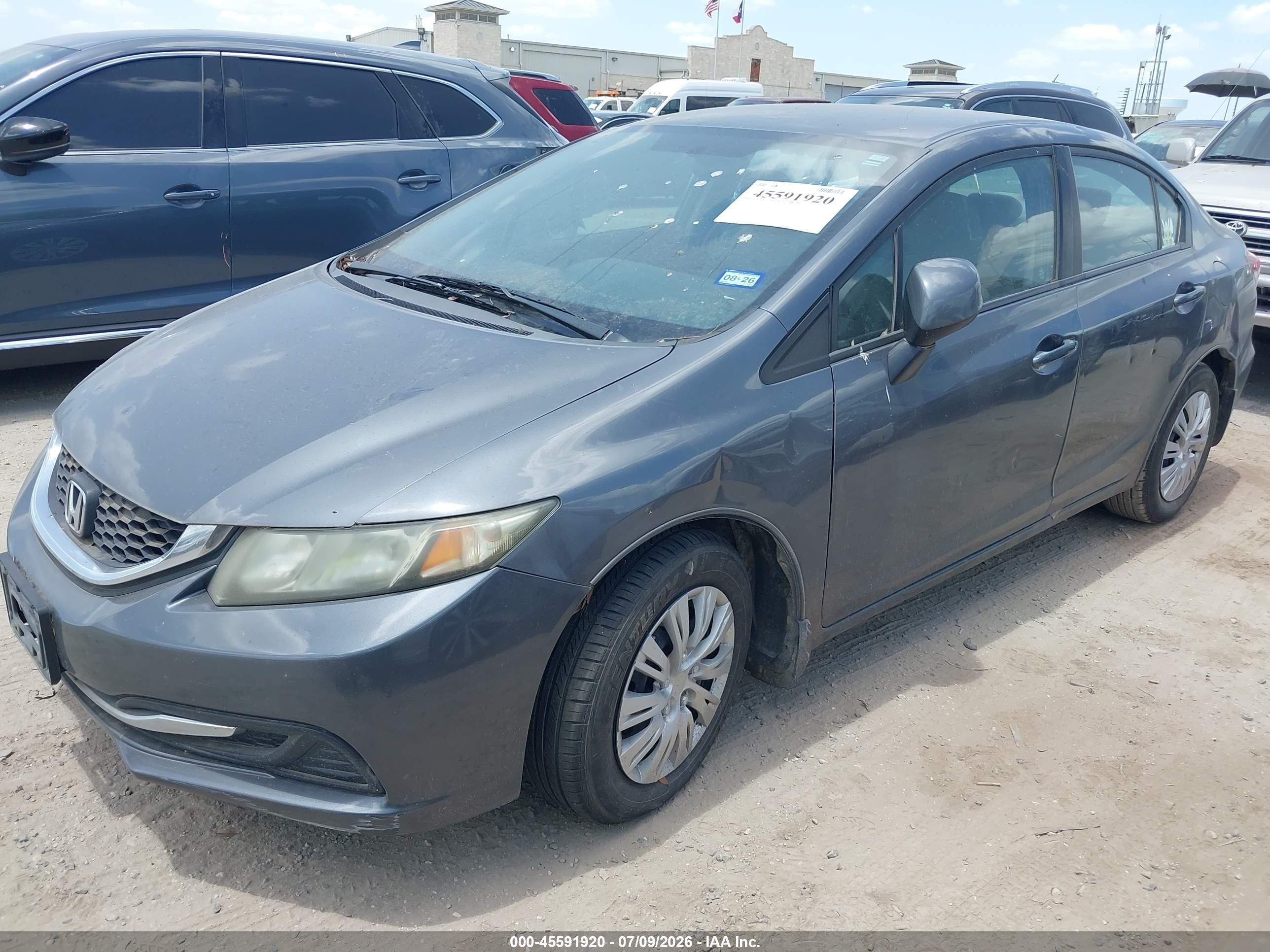2013 Honda Civic Lx Серый vin: 19XFB2F56DE262542