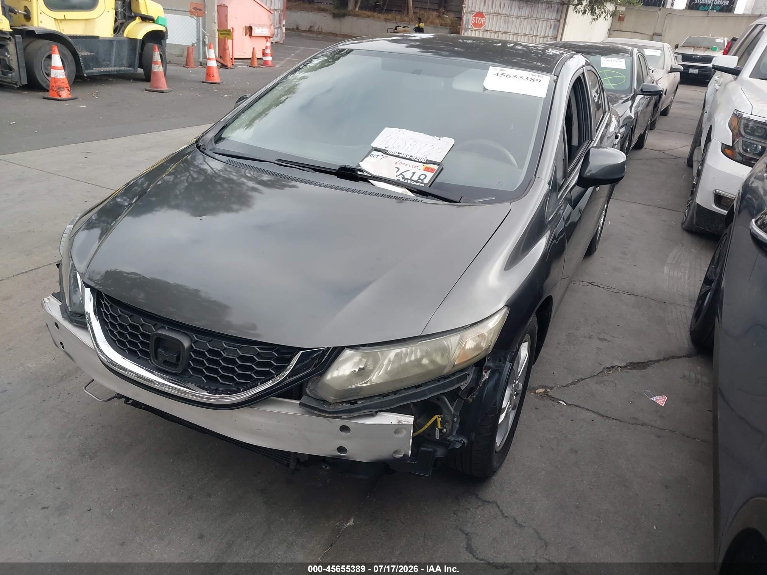 2013 Honda Civic Lx Серый vin: 19XFB2F56DE276036