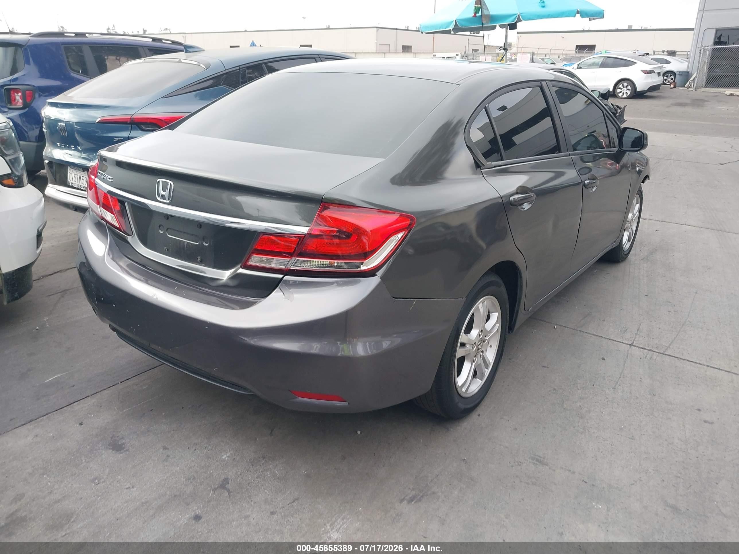 2013 Honda Civic Lx Серый vin: 19XFB2F56DE276036