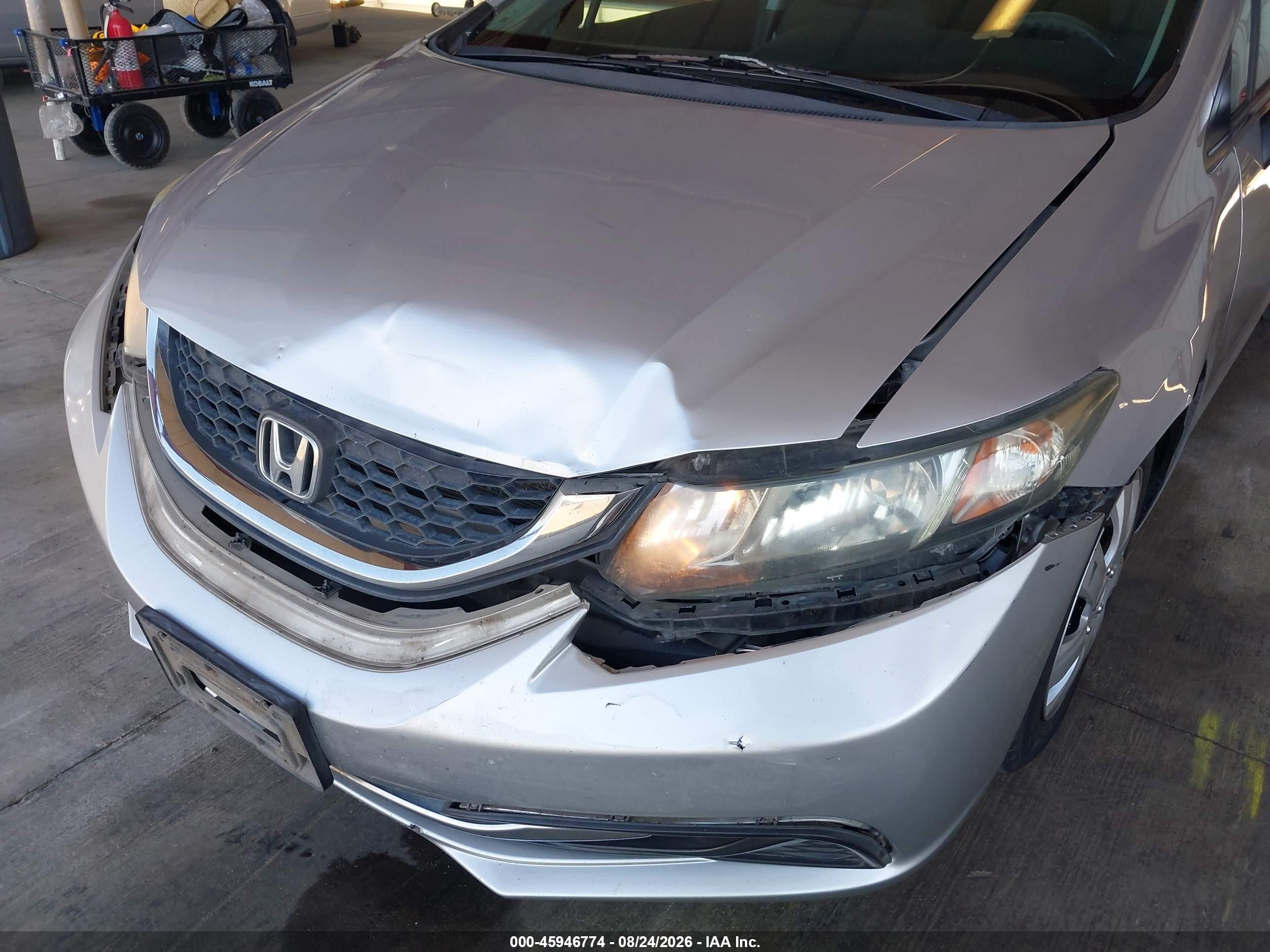 2013 Honda Civic Lx Silver vin: 19XFB2F56DE288980