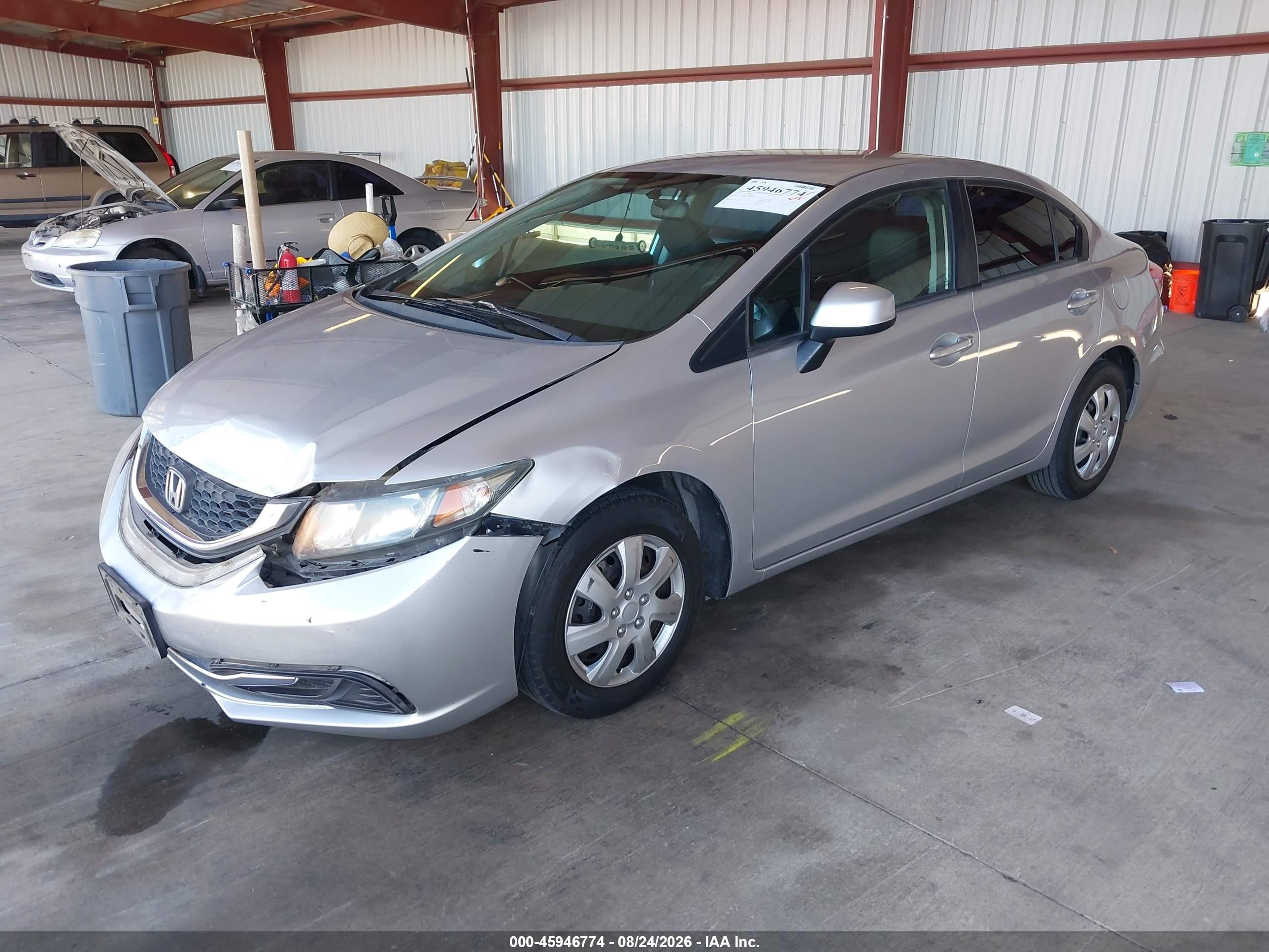 2013 Honda Civic Lx Silver vin: 19XFB2F56DE288980