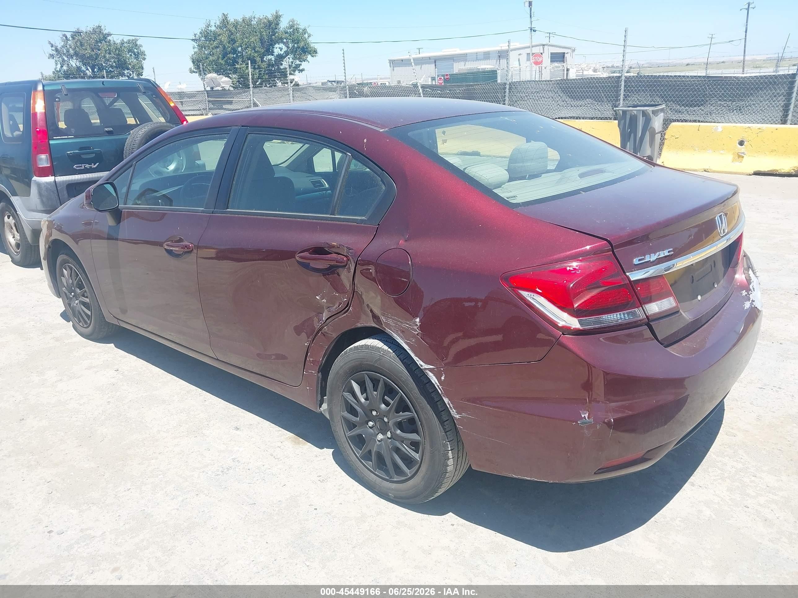 2013 Honda Civic Lx Burgundy vin: 19XFB2F56DE290776