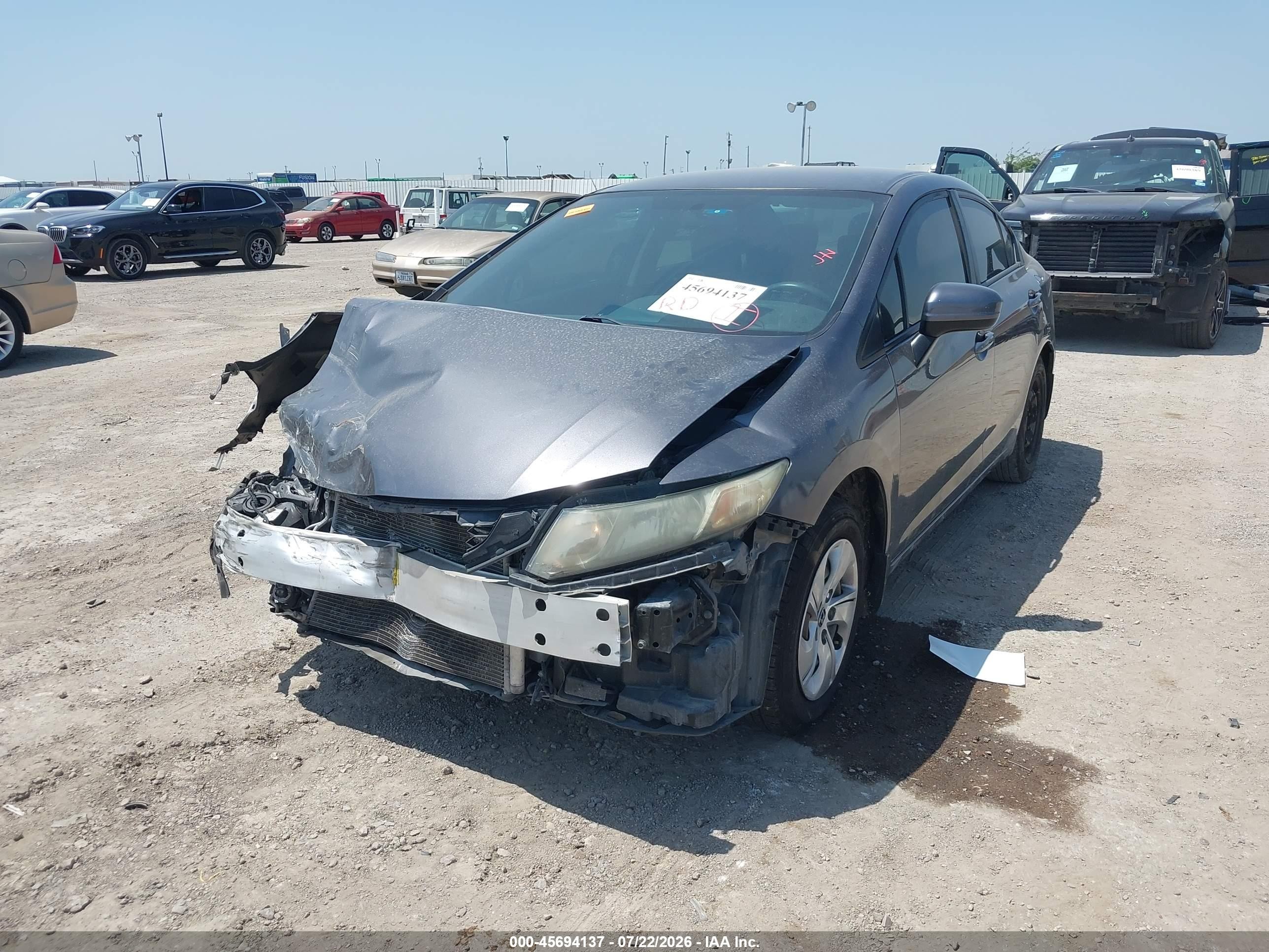 2014 Honda Civic Lx Gray vin: 19XFB2F56EE000943