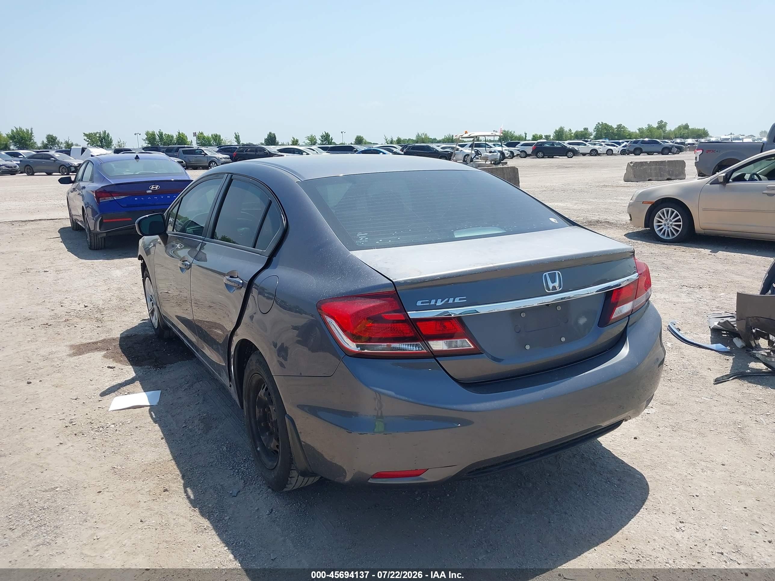 2014 Honda Civic Lx Gray vin: 19XFB2F56EE000943