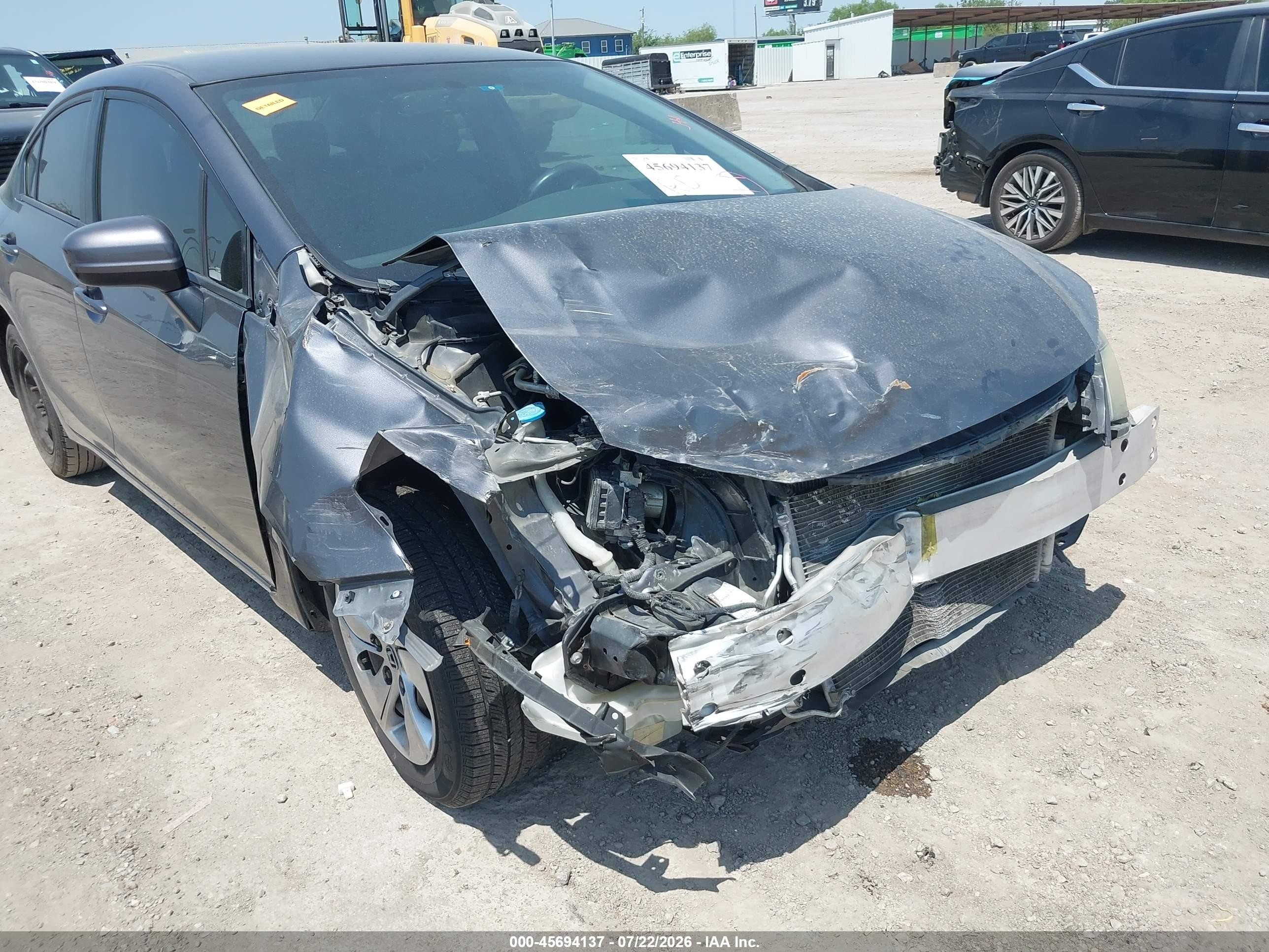 2014 Honda Civic Lx Gray vin: 19XFB2F56EE000943