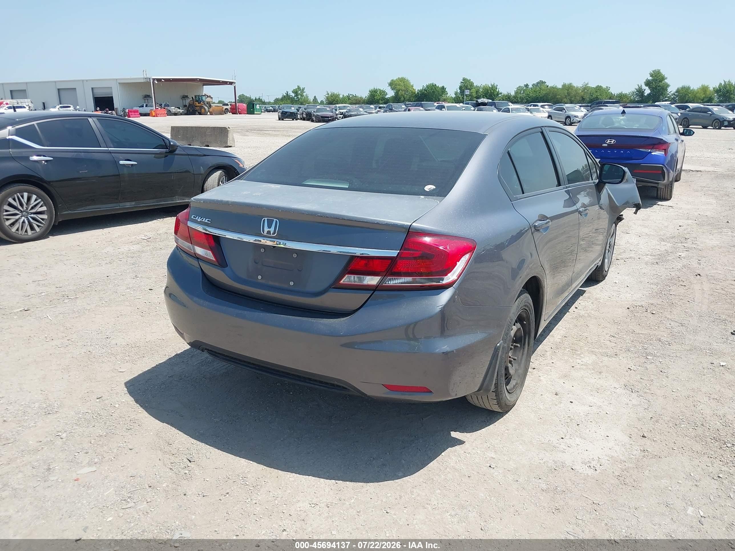 2014 Honda Civic Lx Gray vin: 19XFB2F56EE000943