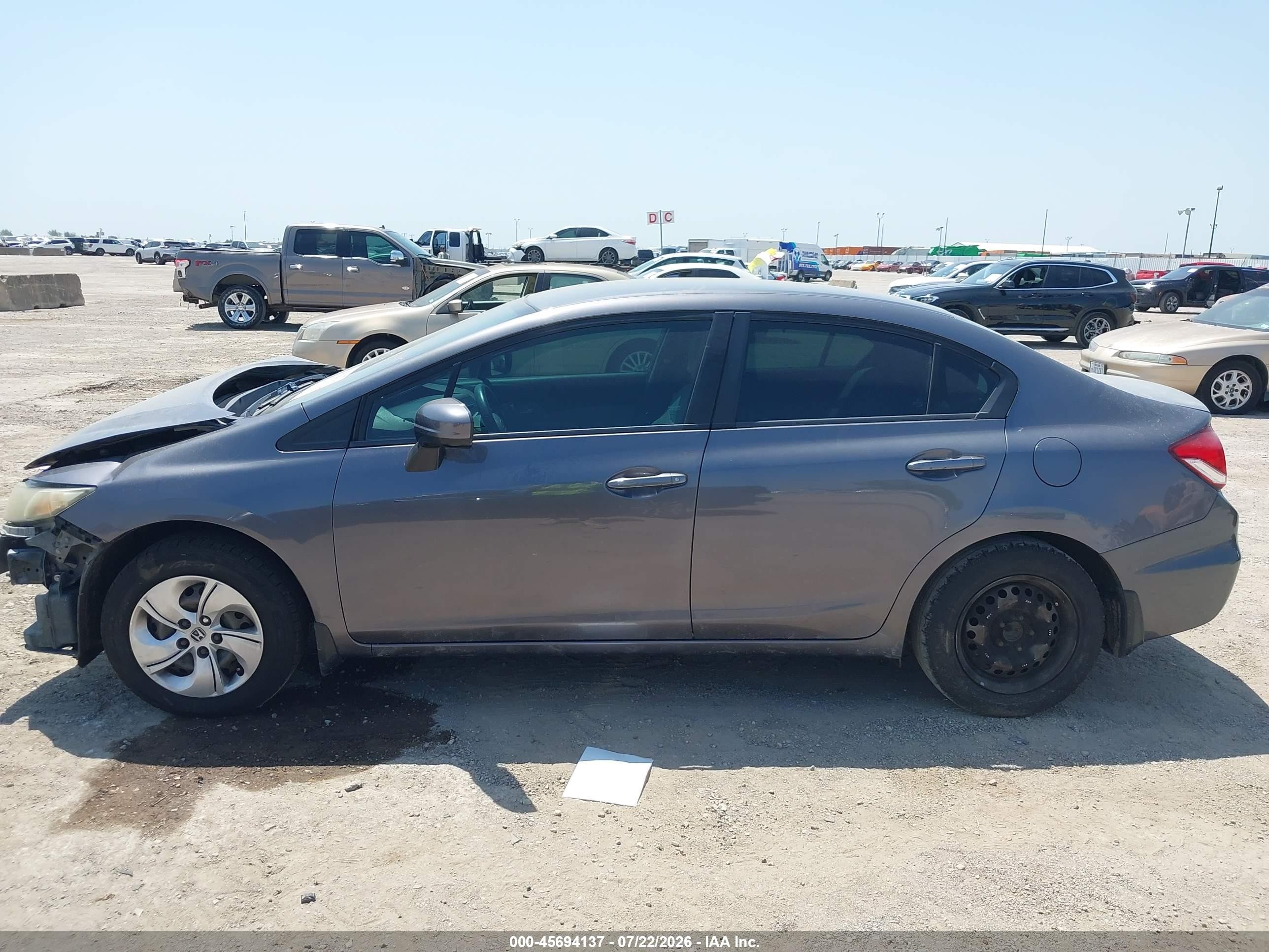 2014 Honda Civic Lx Gray vin: 19XFB2F56EE000943