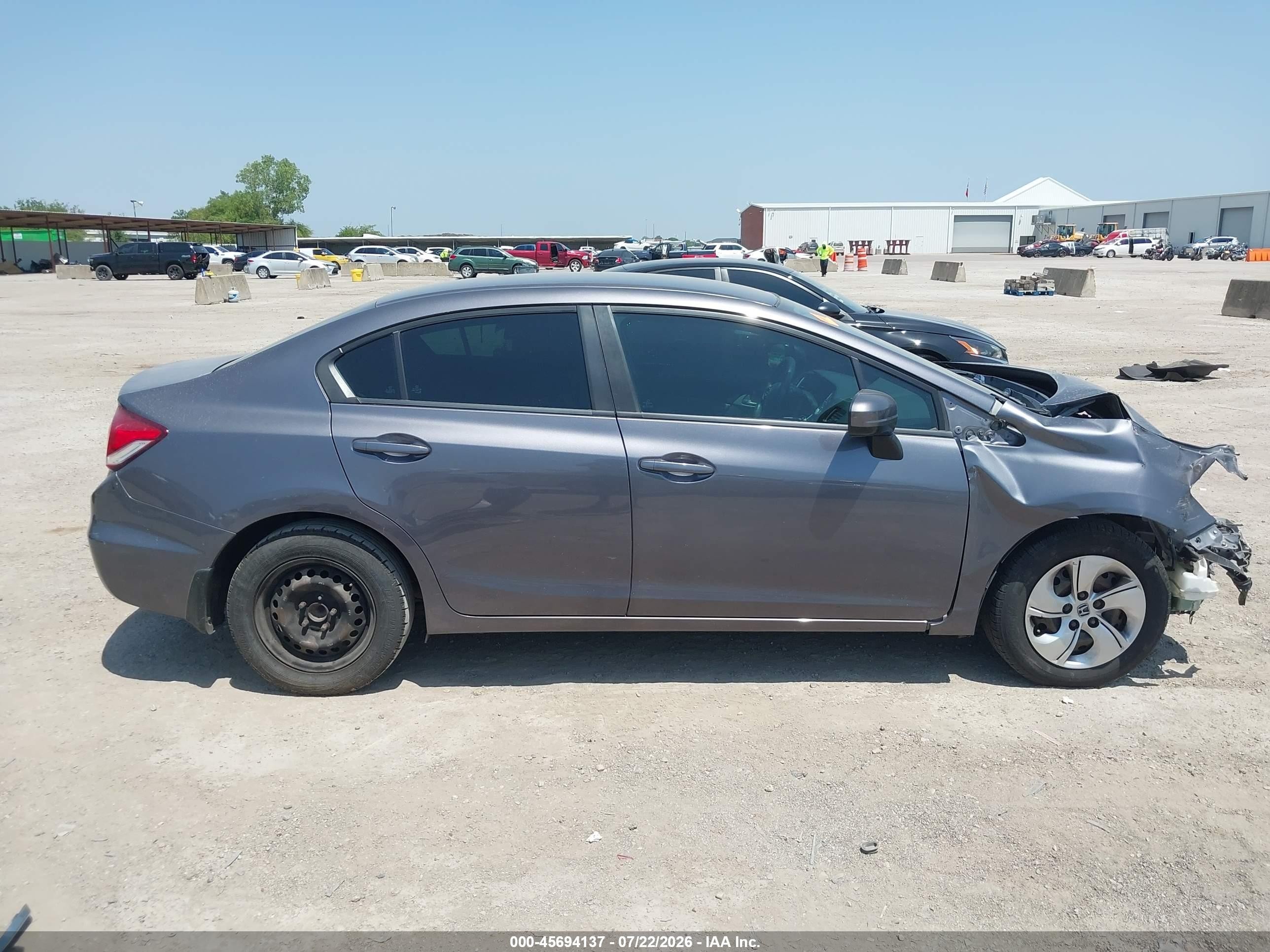 2014 Honda Civic Lx Gray vin: 19XFB2F56EE000943
