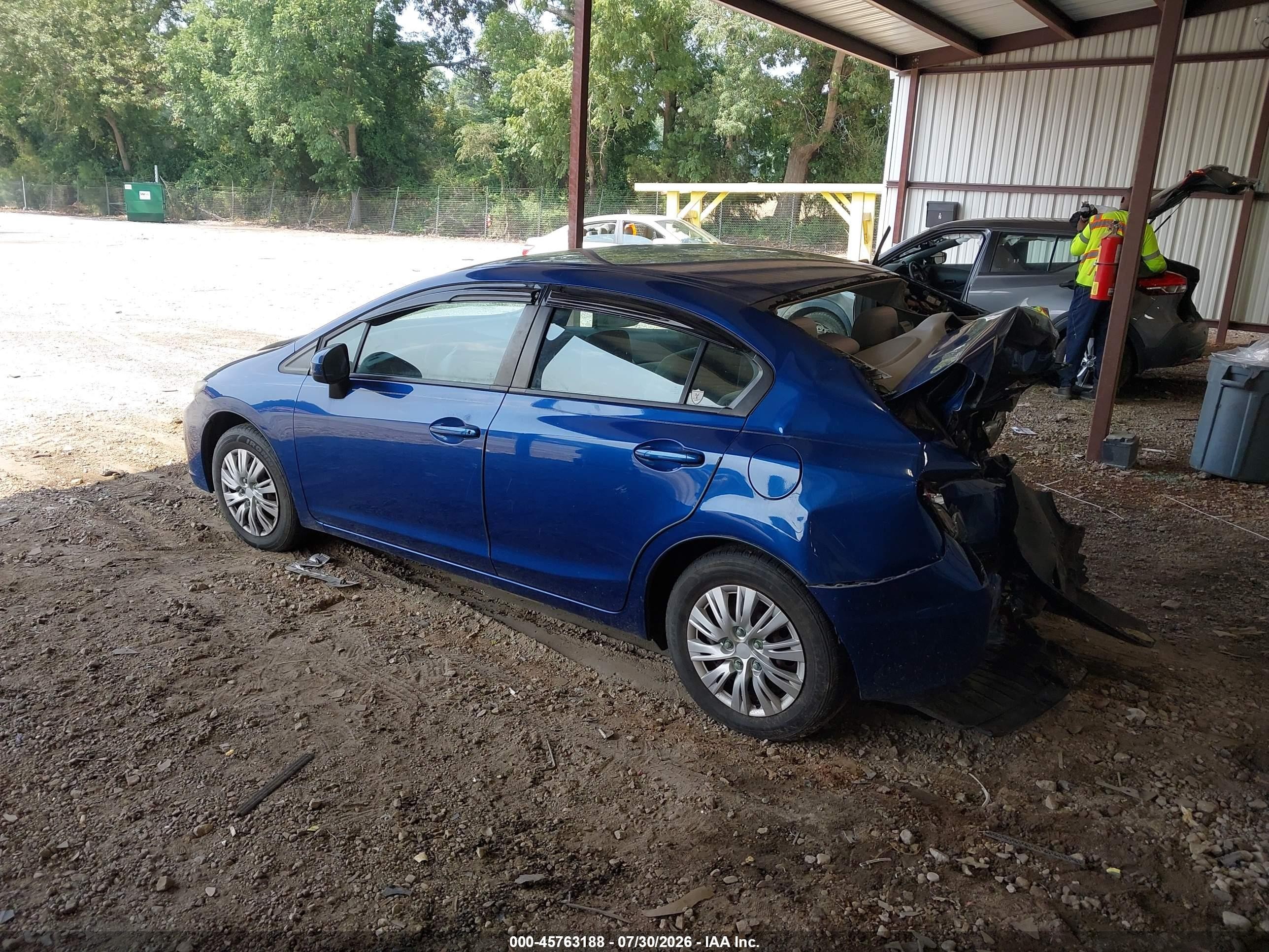 2014 Honda Civic Lx Синий vin: 19XFB2F56EE008346