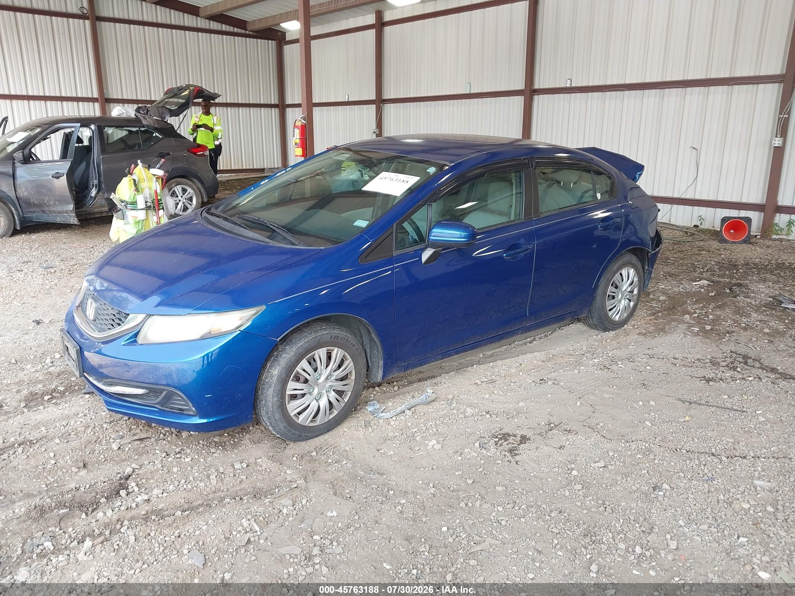 2014 Honda Civic Lx Синий vin: 19XFB2F56EE008346