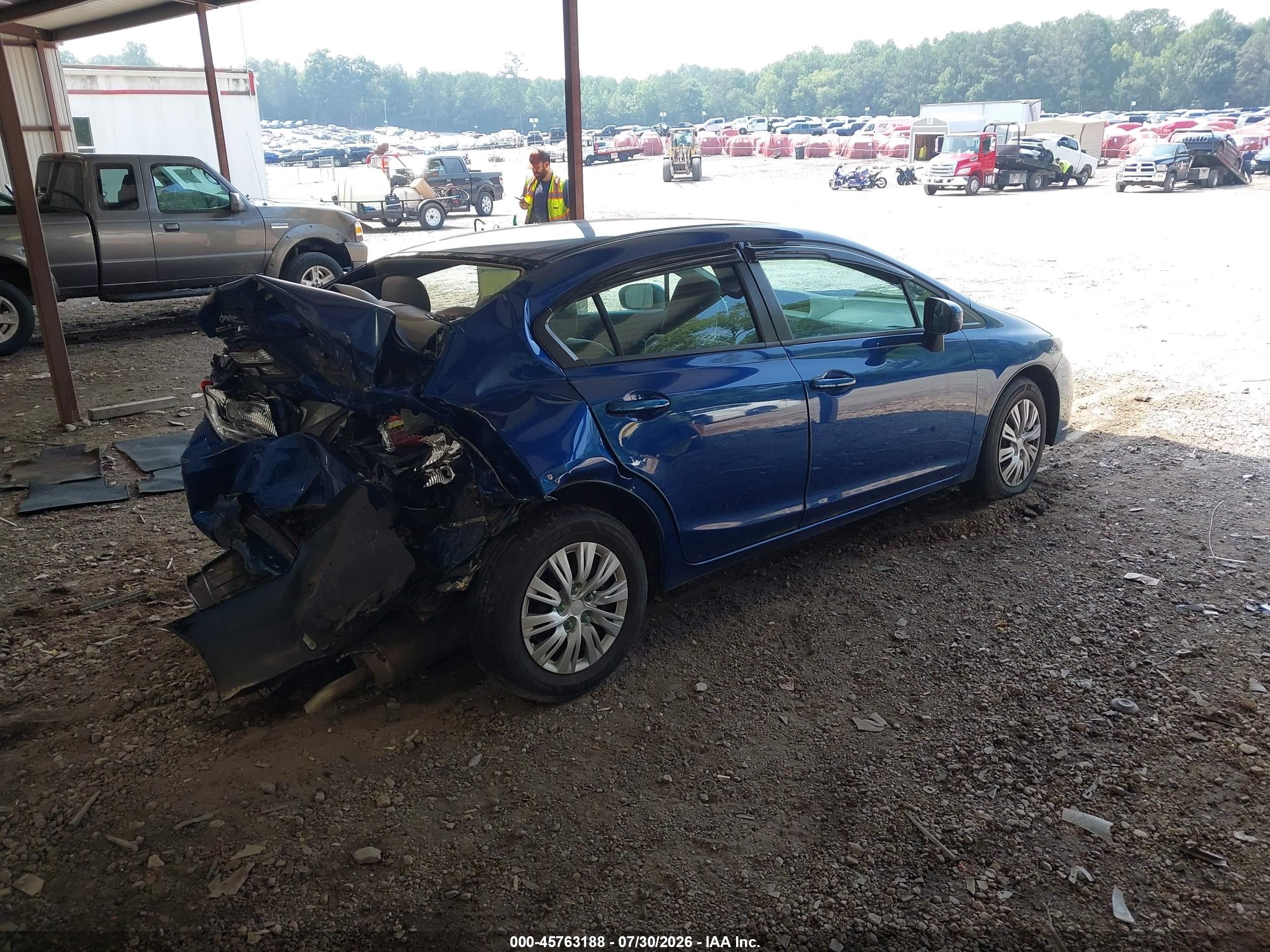 2014 Honda Civic Lx Синий vin: 19XFB2F56EE008346