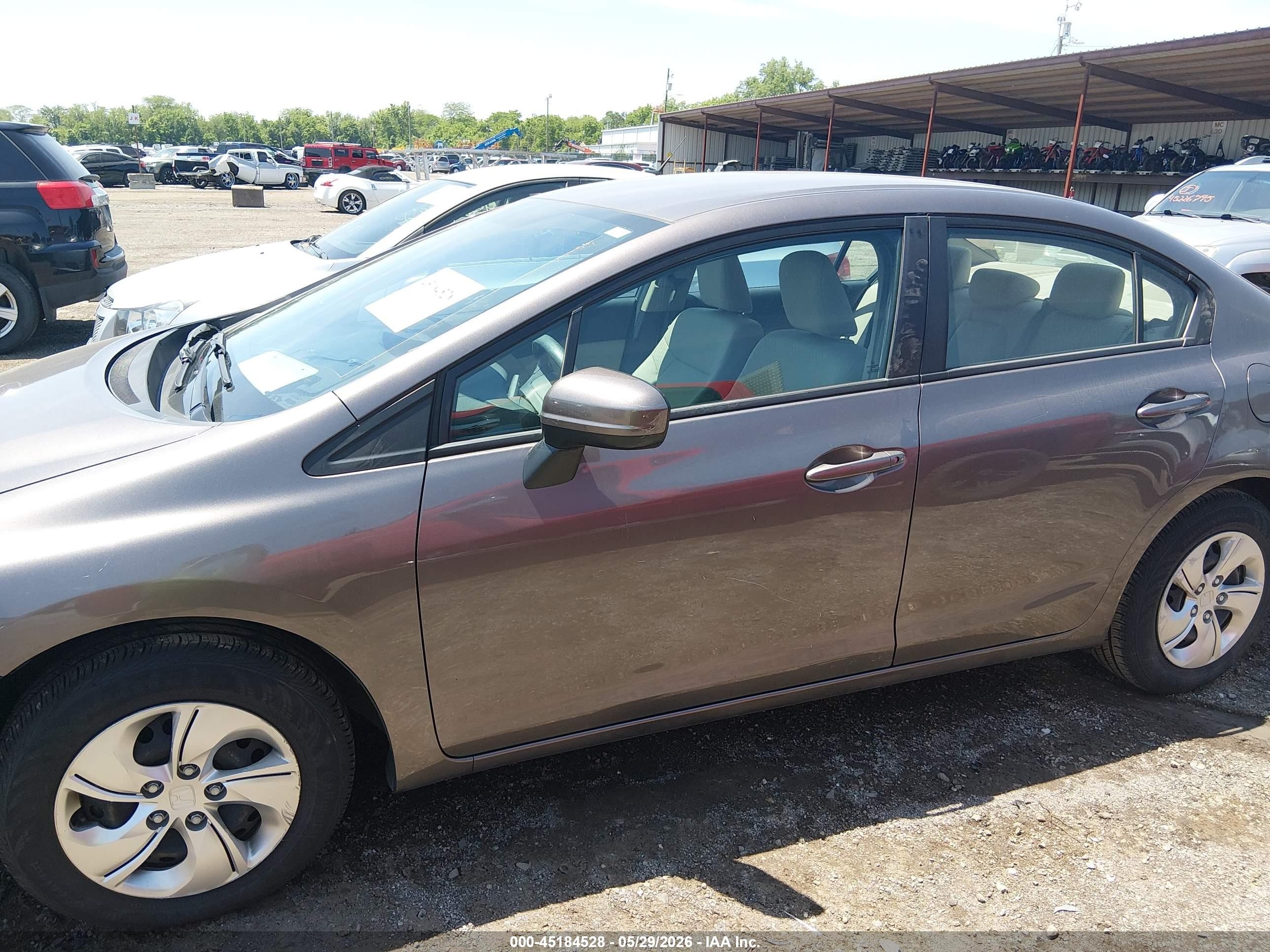 2014 Honda Civic Lx Brown vin: 19XFB2F56EE012977