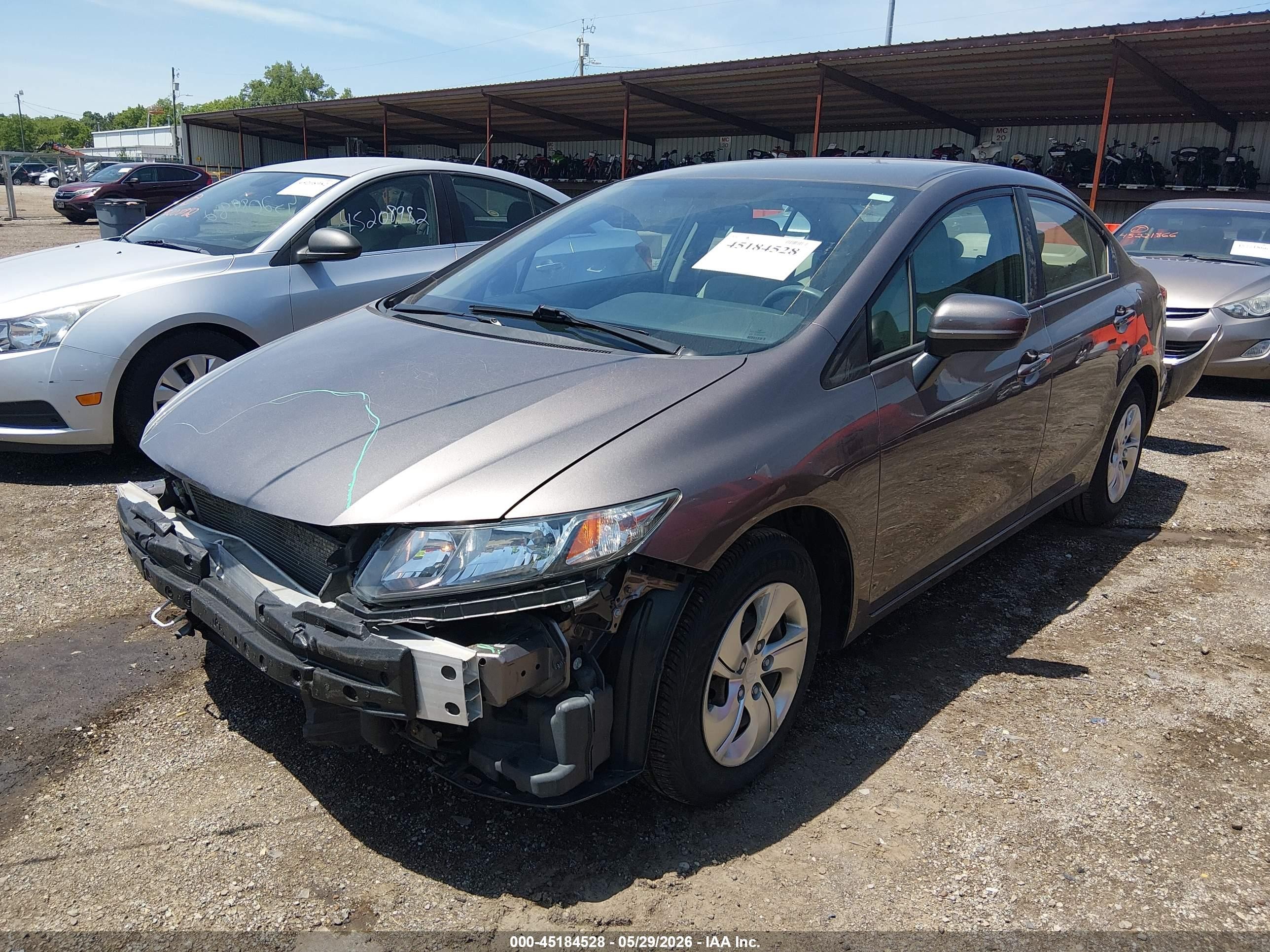 2014 Honda Civic Lx Brown vin: 19XFB2F56EE012977