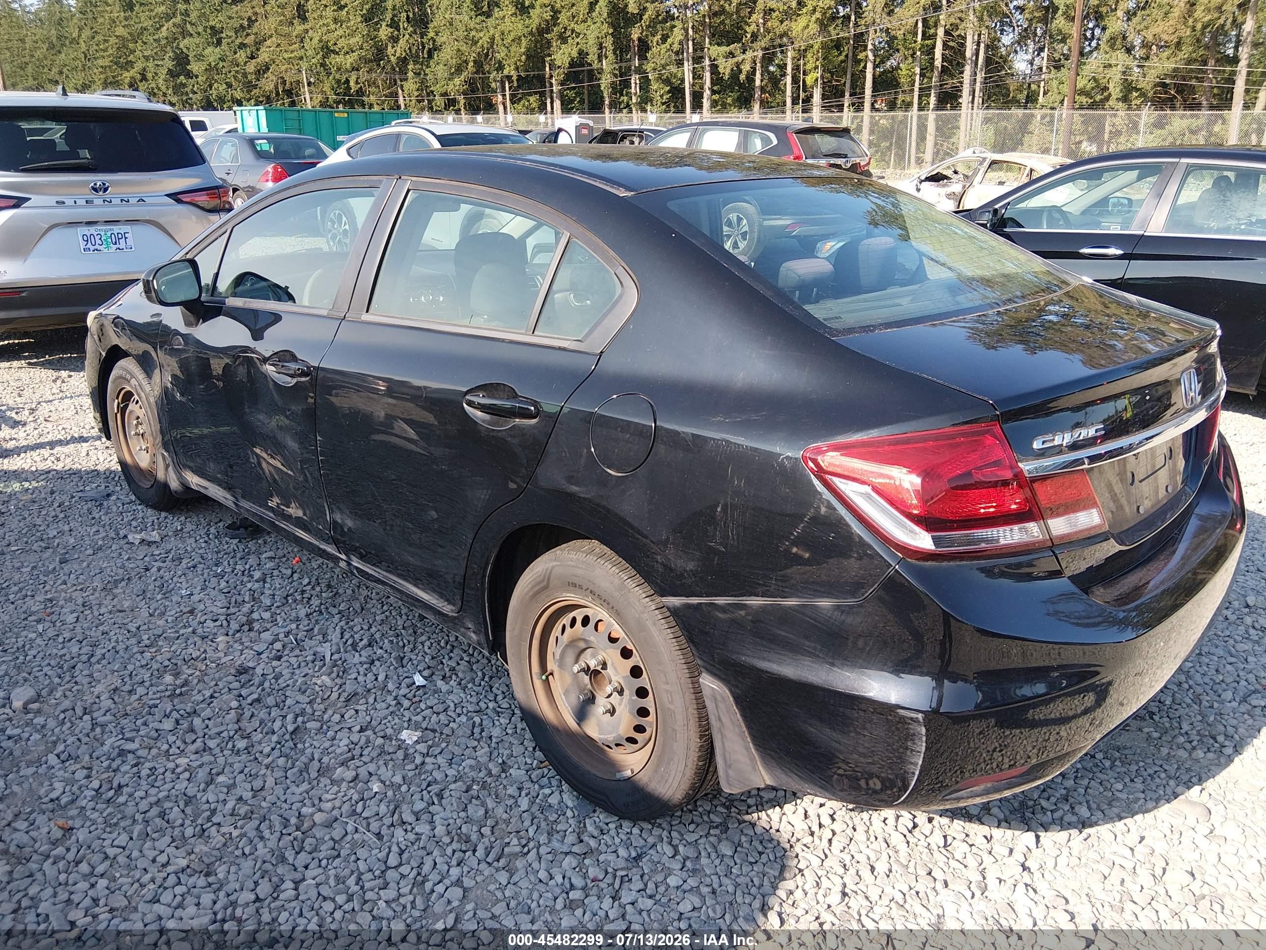 2014 Honda Civic Lx Black vin: 19XFB2F56EE018830