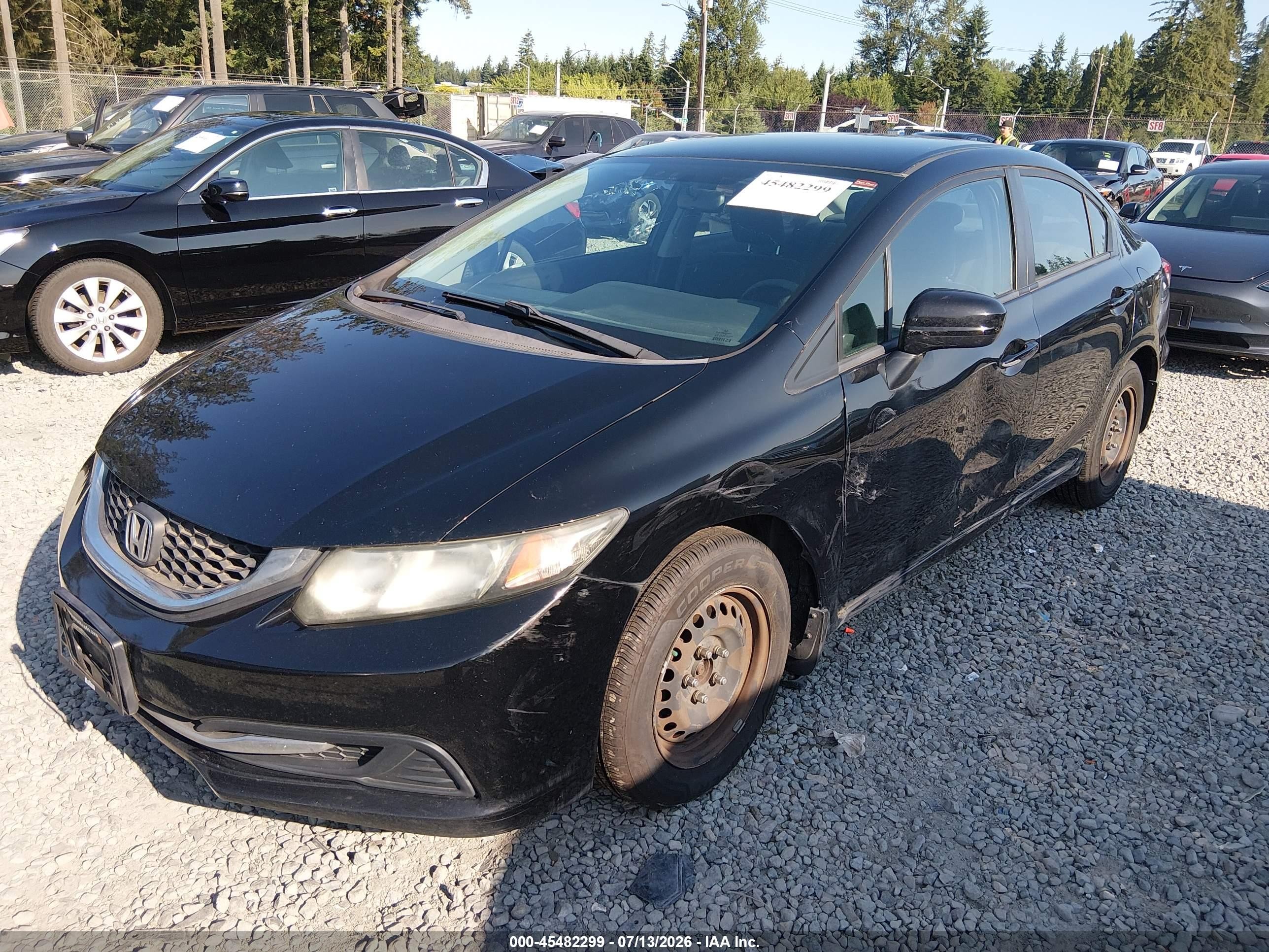 2014 Honda Civic Lx Black vin: 19XFB2F56EE018830
