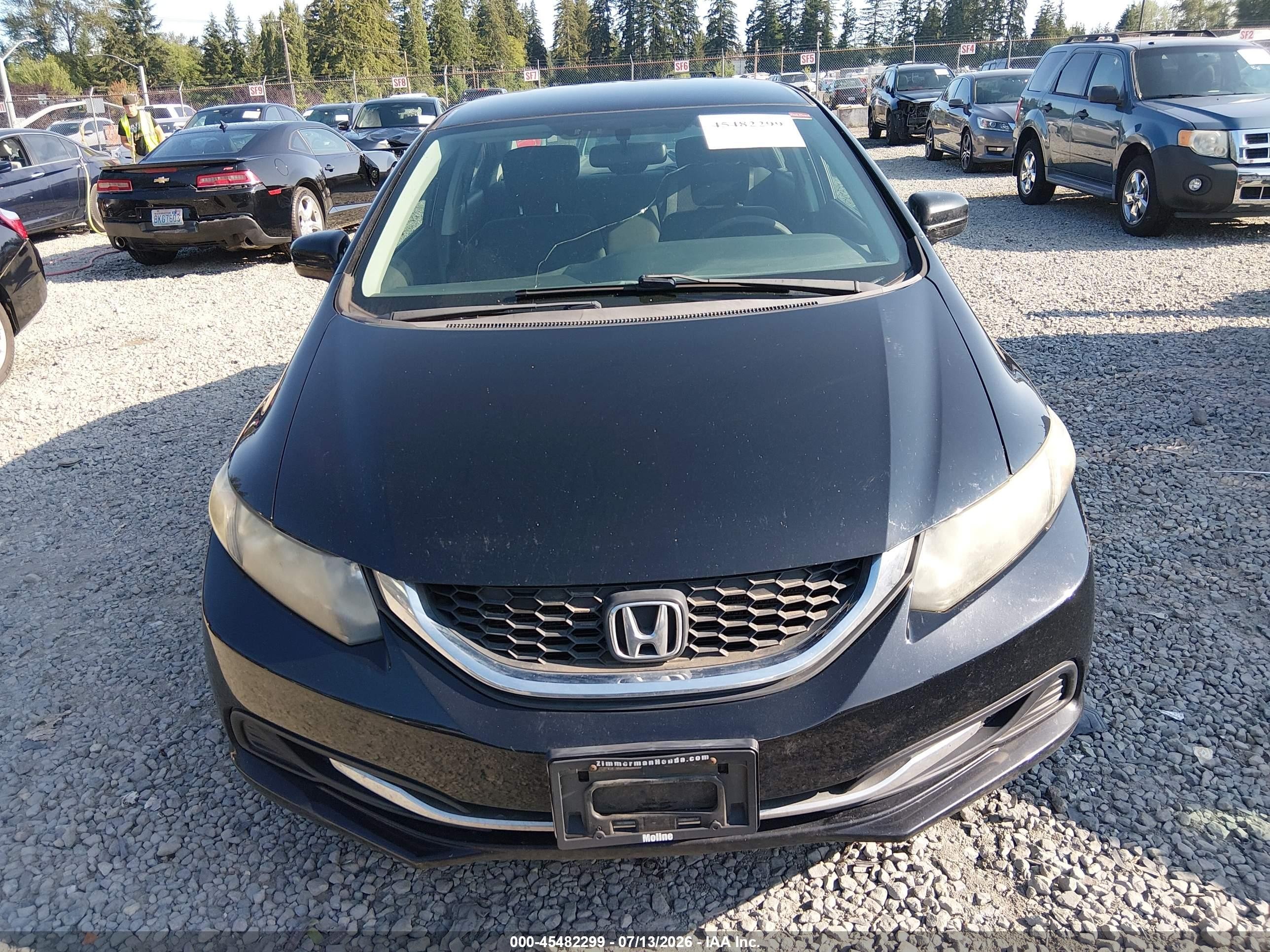 2014 Honda Civic Lx Black vin: 19XFB2F56EE018830