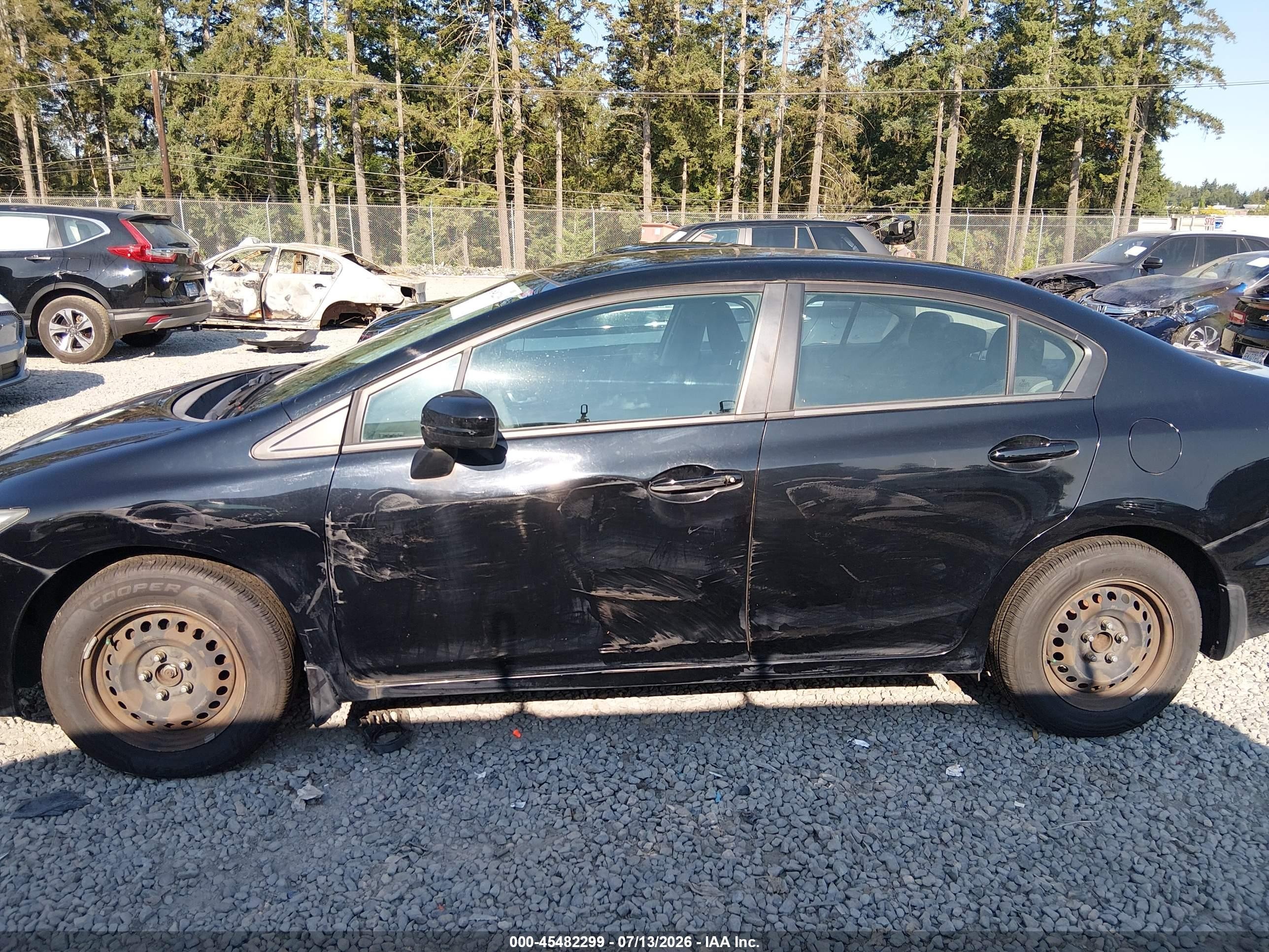 2014 Honda Civic Lx Black vin: 19XFB2F56EE018830