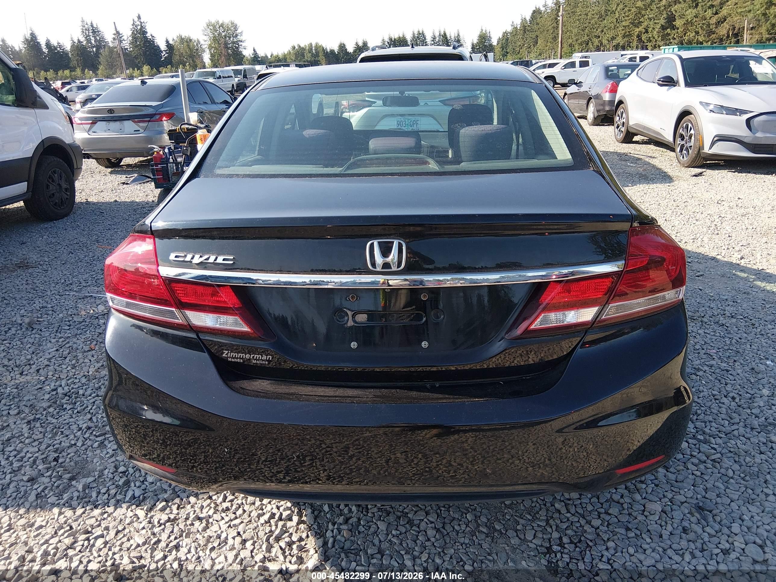 2014 Honda Civic Lx Black vin: 19XFB2F56EE018830