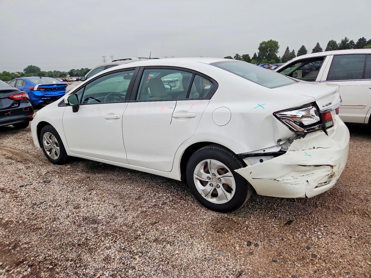 2014 Honda Civic Lx White vin: 19XFB2F56EE021470
