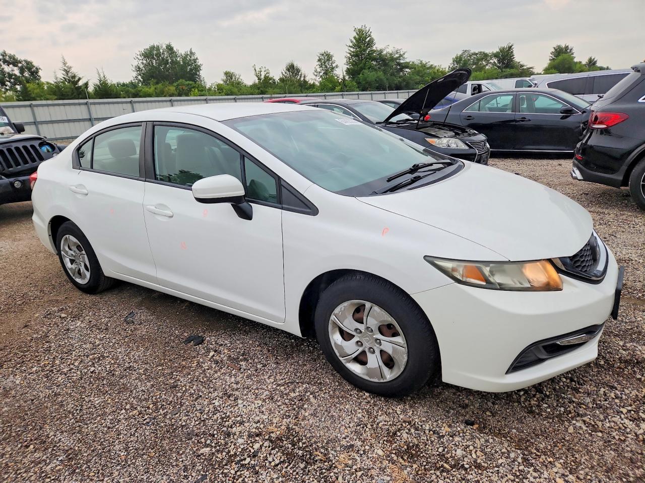2014 Honda Civic Lx White vin: 19XFB2F56EE021470