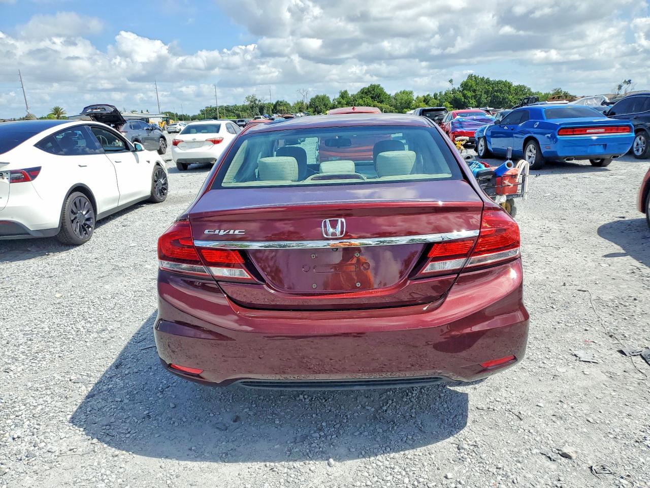 2014 Honda Civic Lx Burgundy vin: 19XFB2F56EE022005