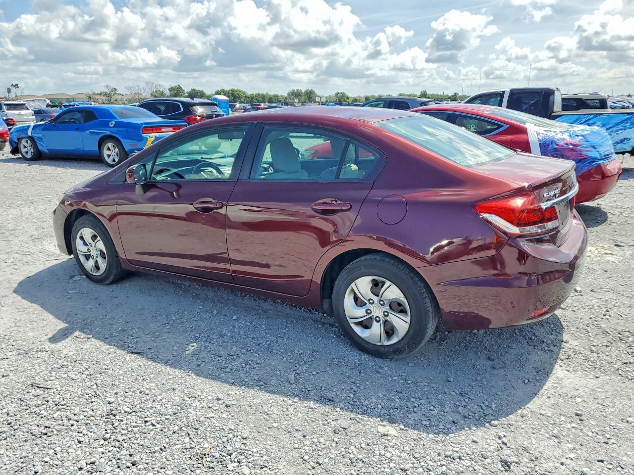 2014 Honda Civic Lx Burgundy vin: 19XFB2F56EE022005