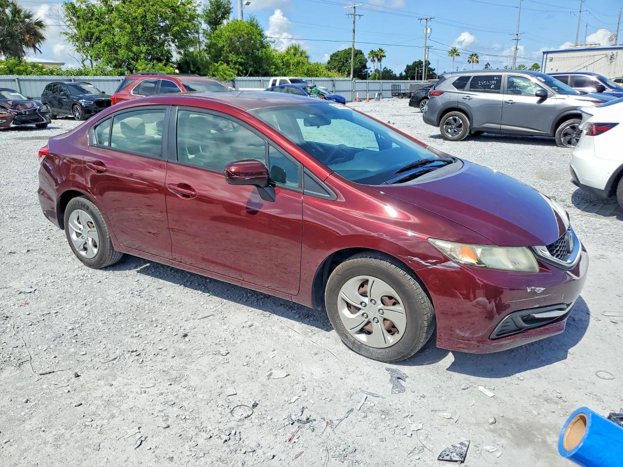 2014 Honda Civic Lx Burgundy vin: 19XFB2F56EE022005