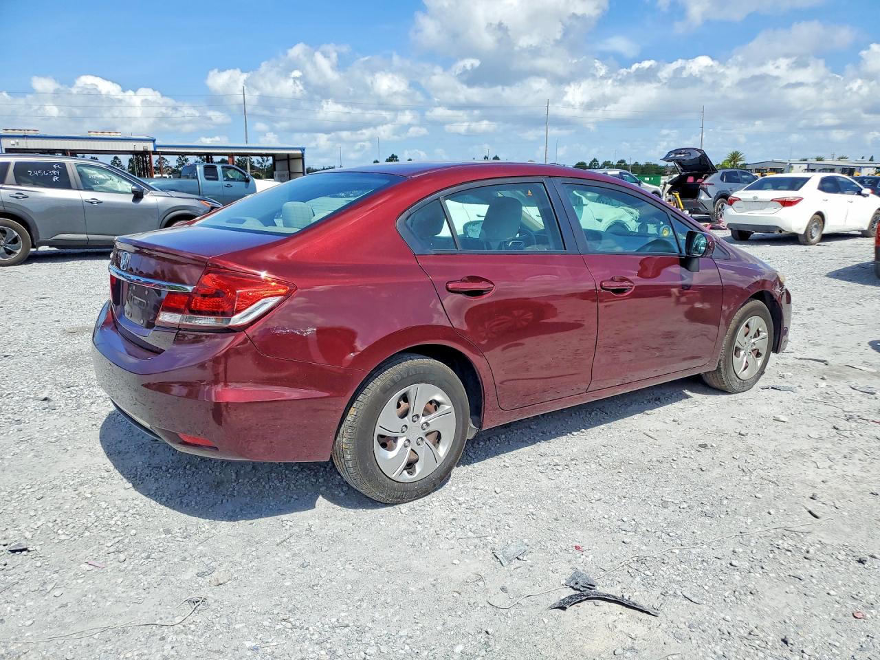 2014 Honda Civic Lx Burgundy vin: 19XFB2F56EE022005