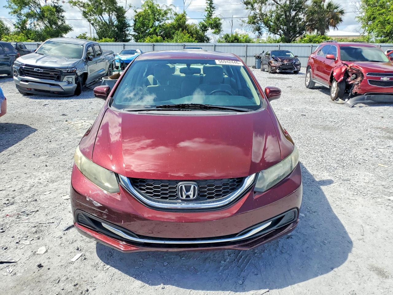 2014 Honda Civic Lx Burgundy vin: 19XFB2F56EE022005
