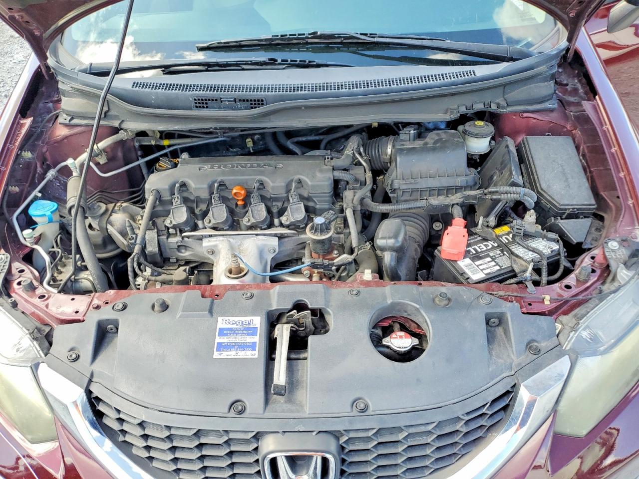 2014 Honda Civic Lx Burgundy vin: 19XFB2F56EE022005
