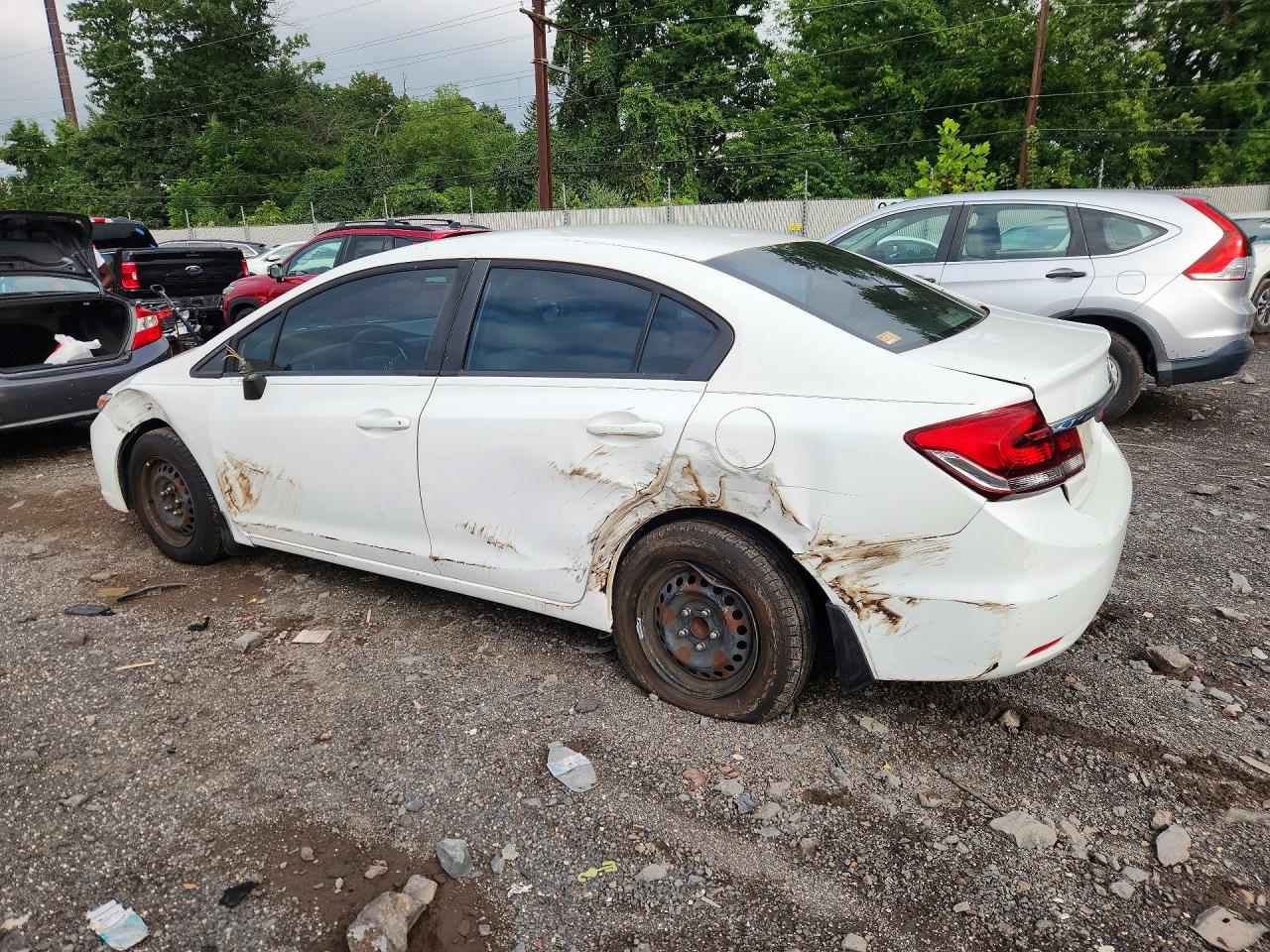 2014 Honda Civic Lx White vin: 19XFB2F56EE039967