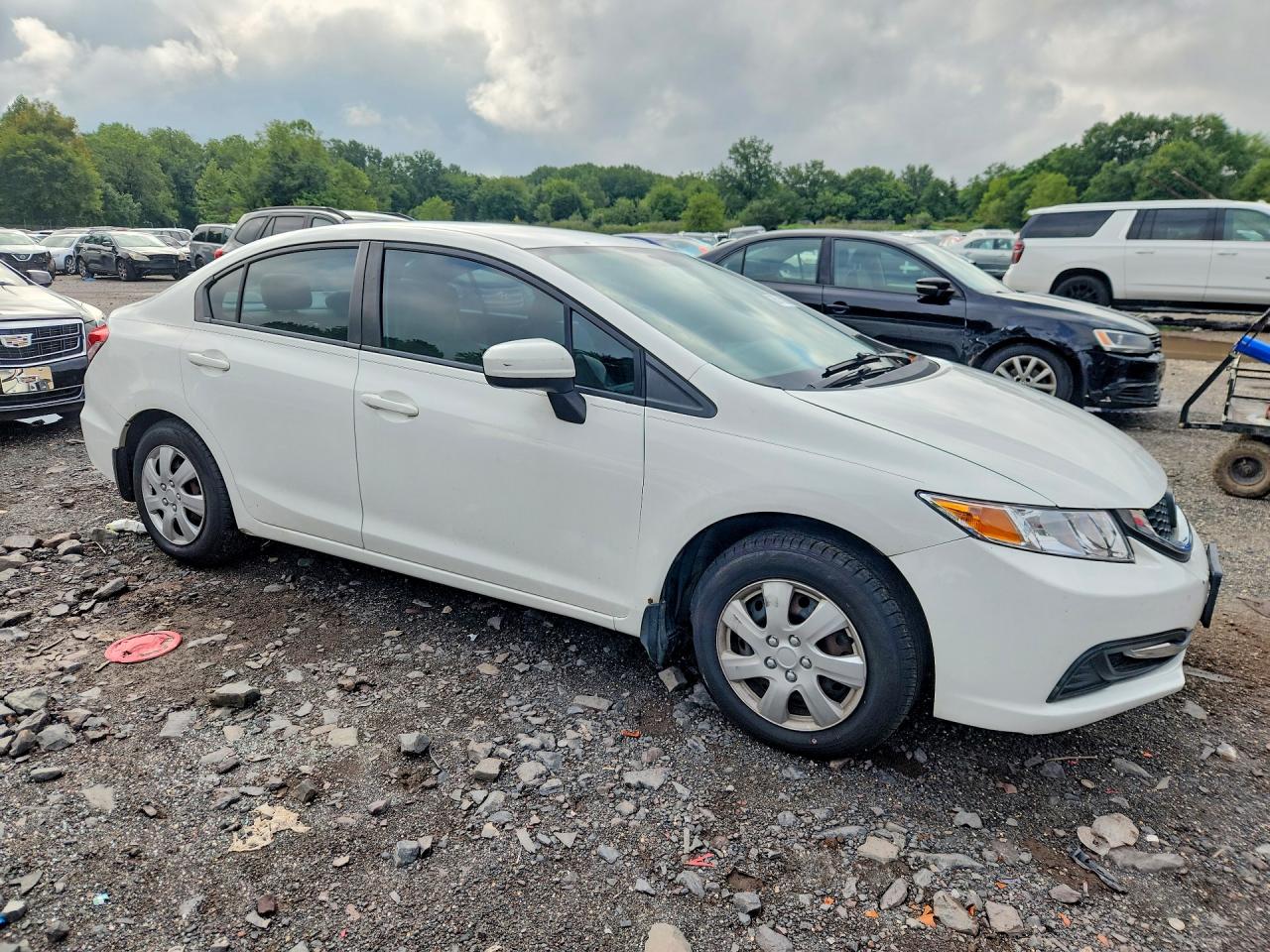 2014 Honda Civic Lx White vin: 19XFB2F56EE039967