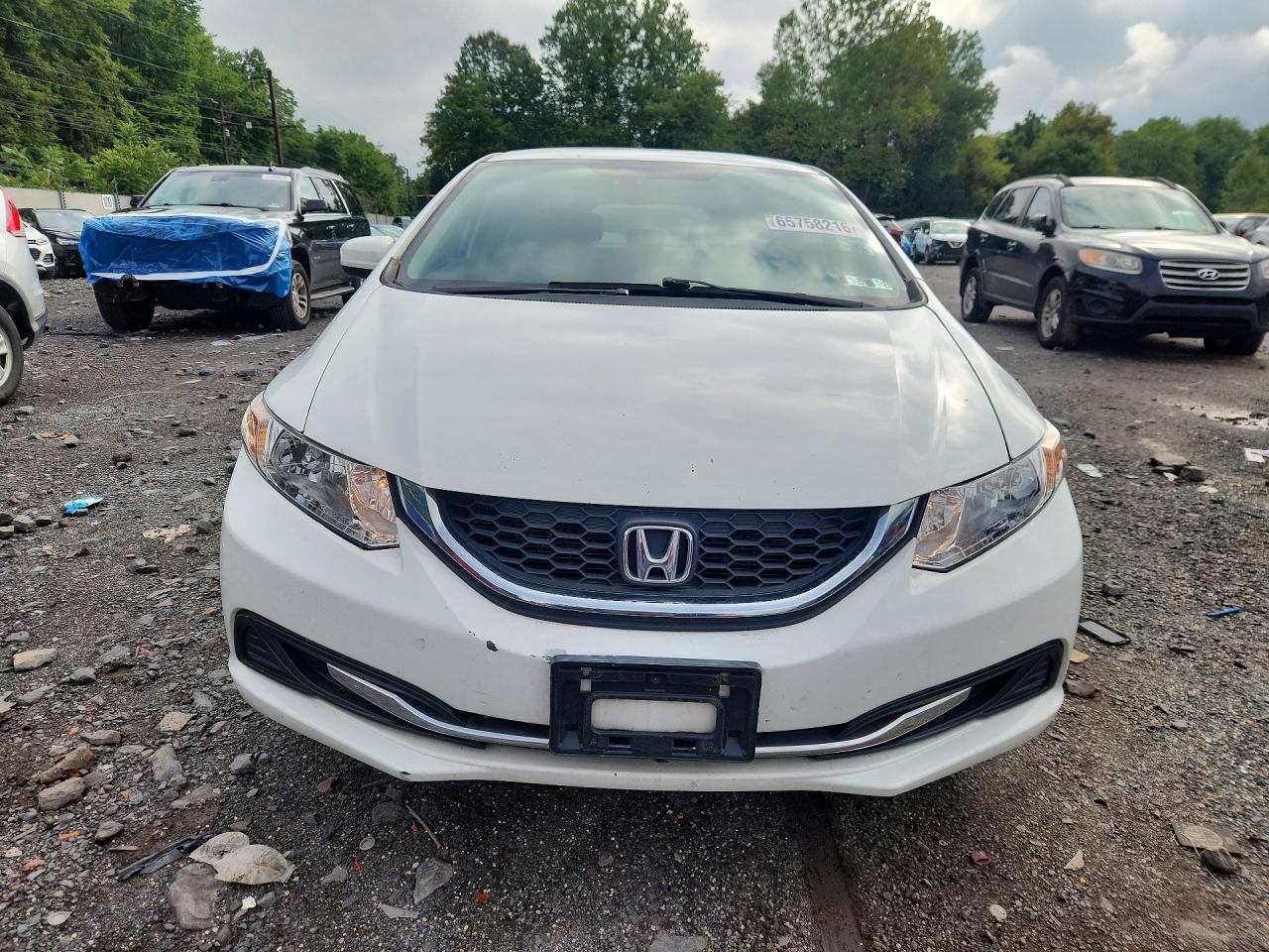 2014 Honda Civic Lx White vin: 19XFB2F56EE039967