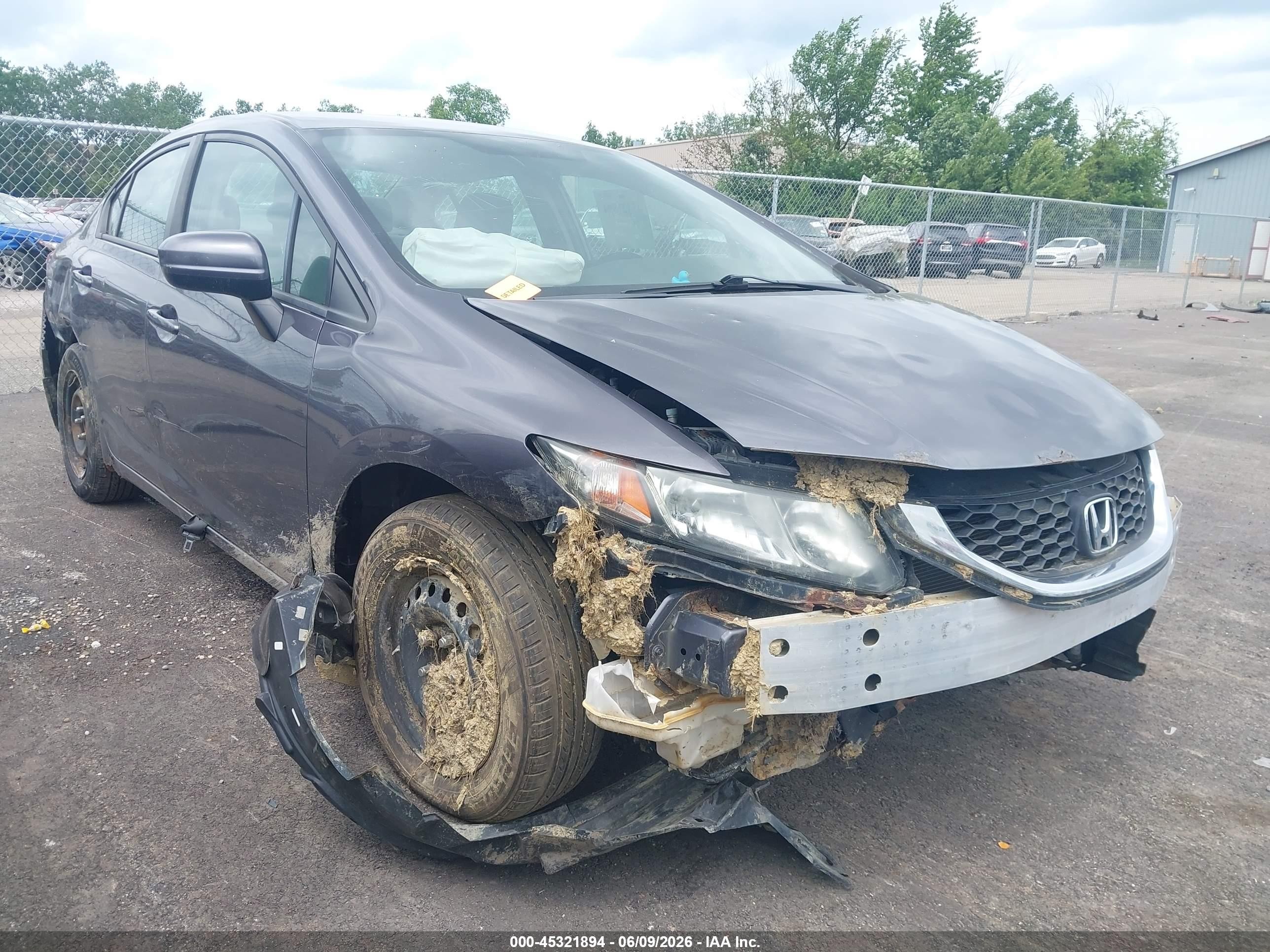 2014 Honda Civic Lx Gray vin: 19XFB2F56EE041296