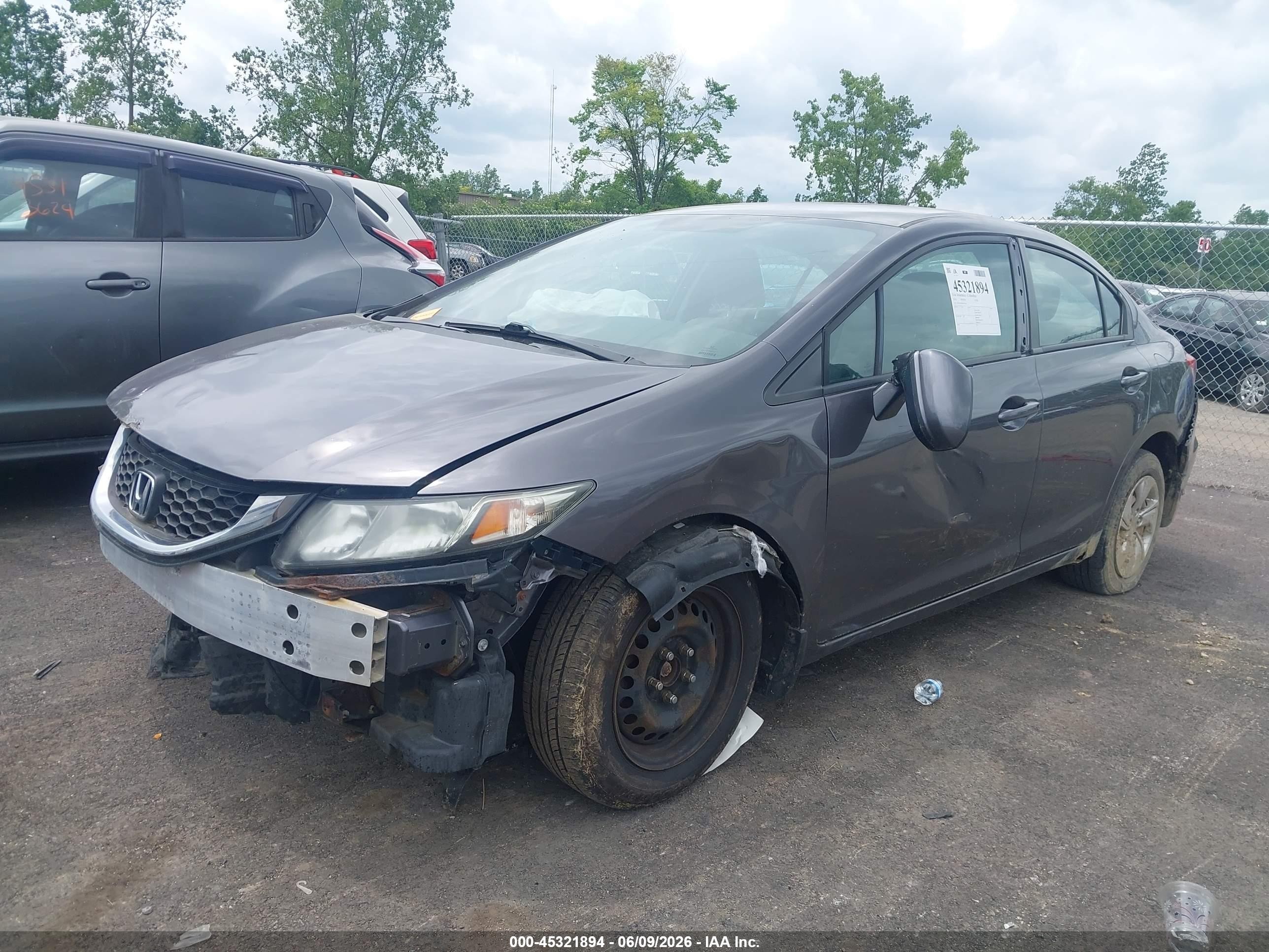2014 Honda Civic Lx Gray vin: 19XFB2F56EE041296