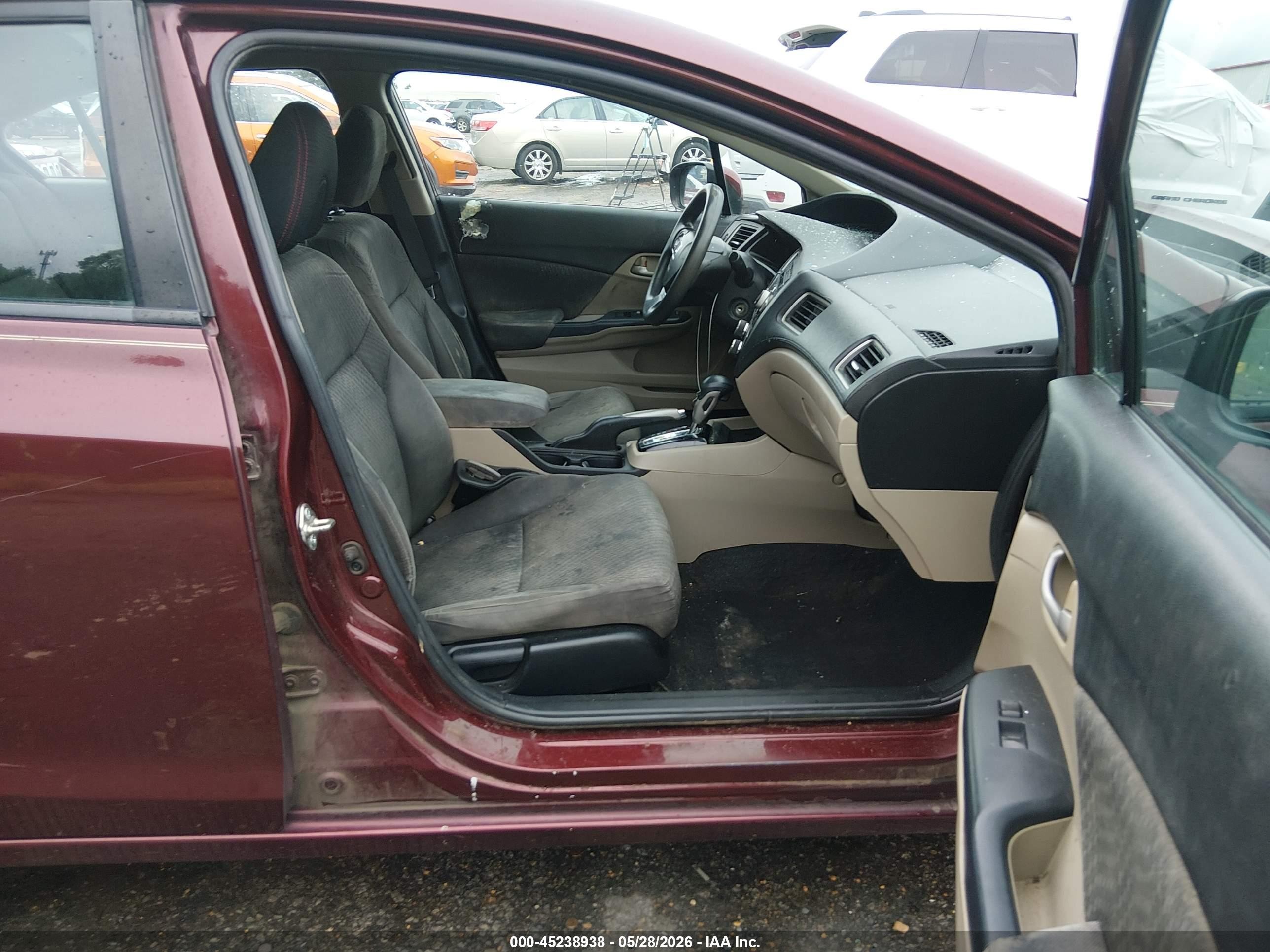 2014 Honda Civic Lx Maroon vin: 19XFB2F56EE052542