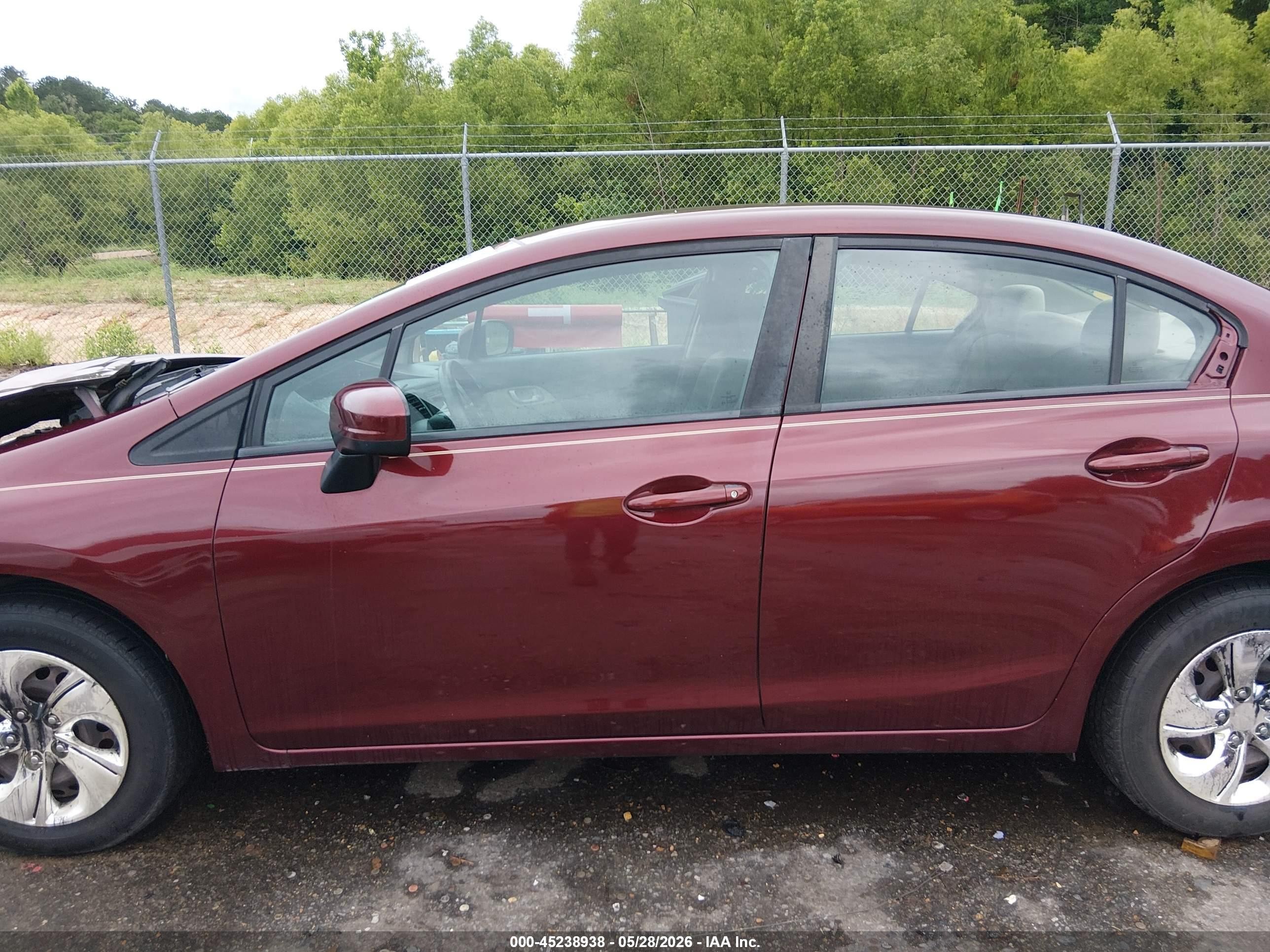 2014 Honda Civic Lx Maroon vin: 19XFB2F56EE052542