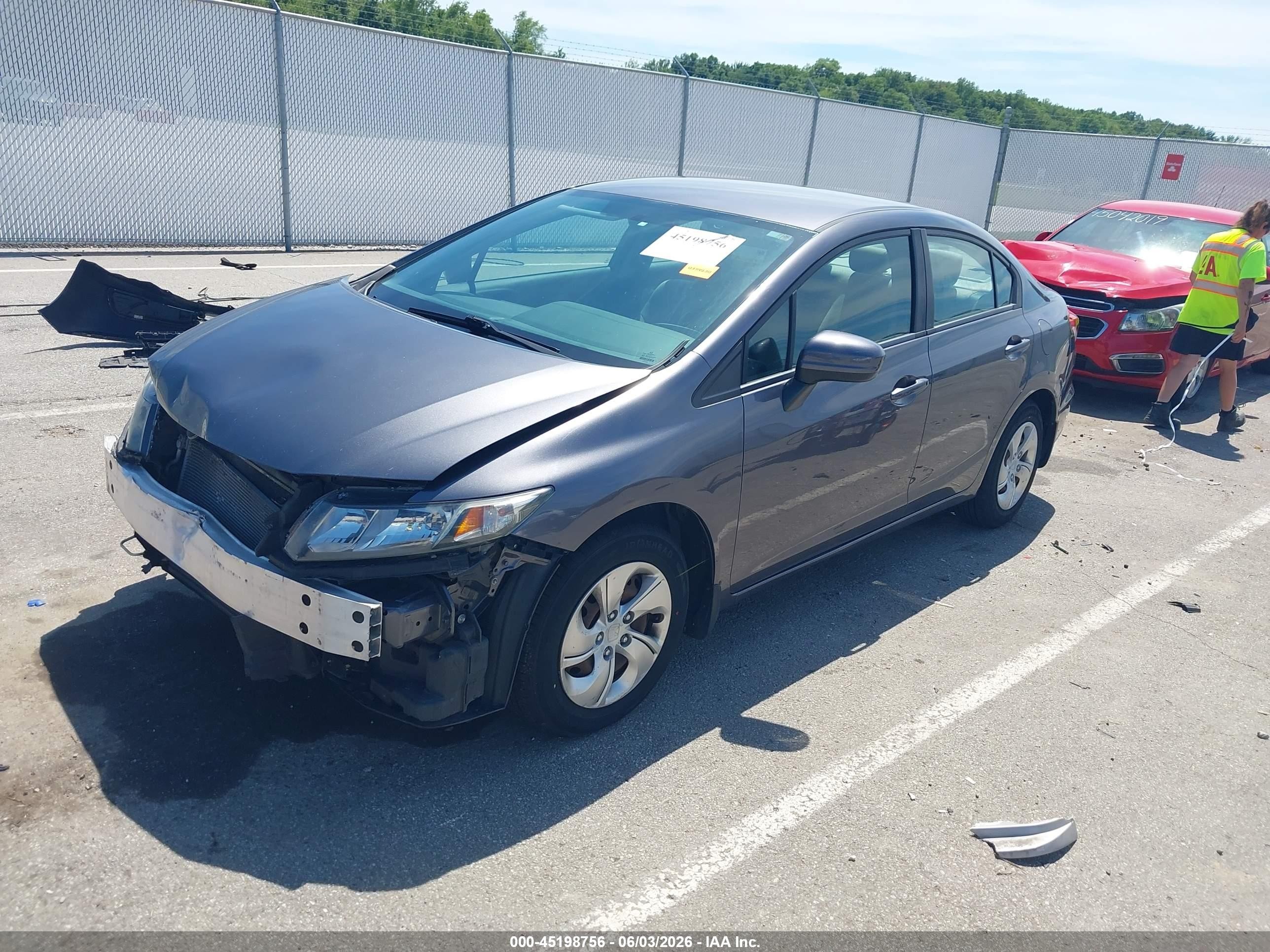 2014 Honda Civic Lx Blue vin: 19XFB2F56EE061497